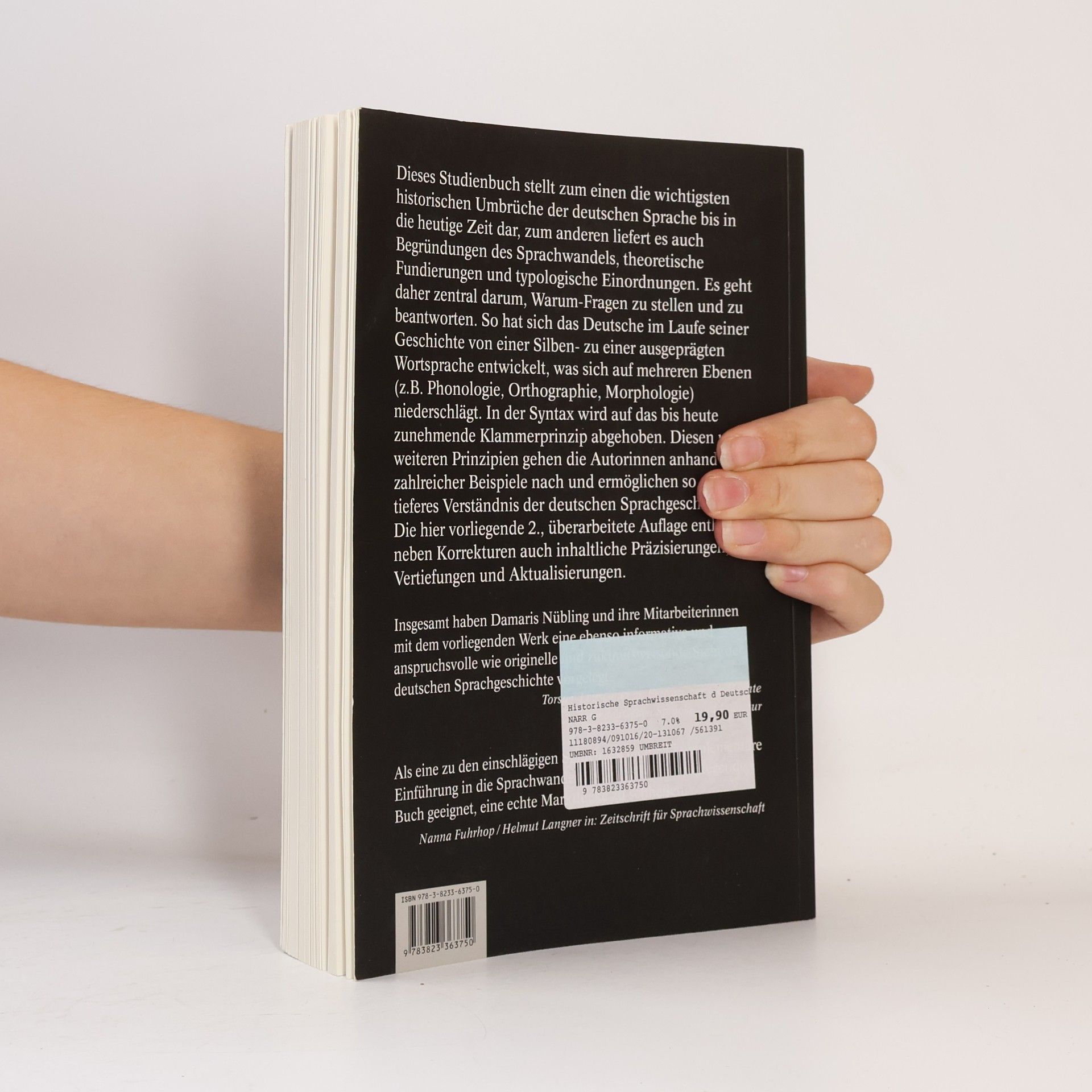 Damaris Nübling Narr Studienbücher: Historische Sprachwissenschaft des Deutschen