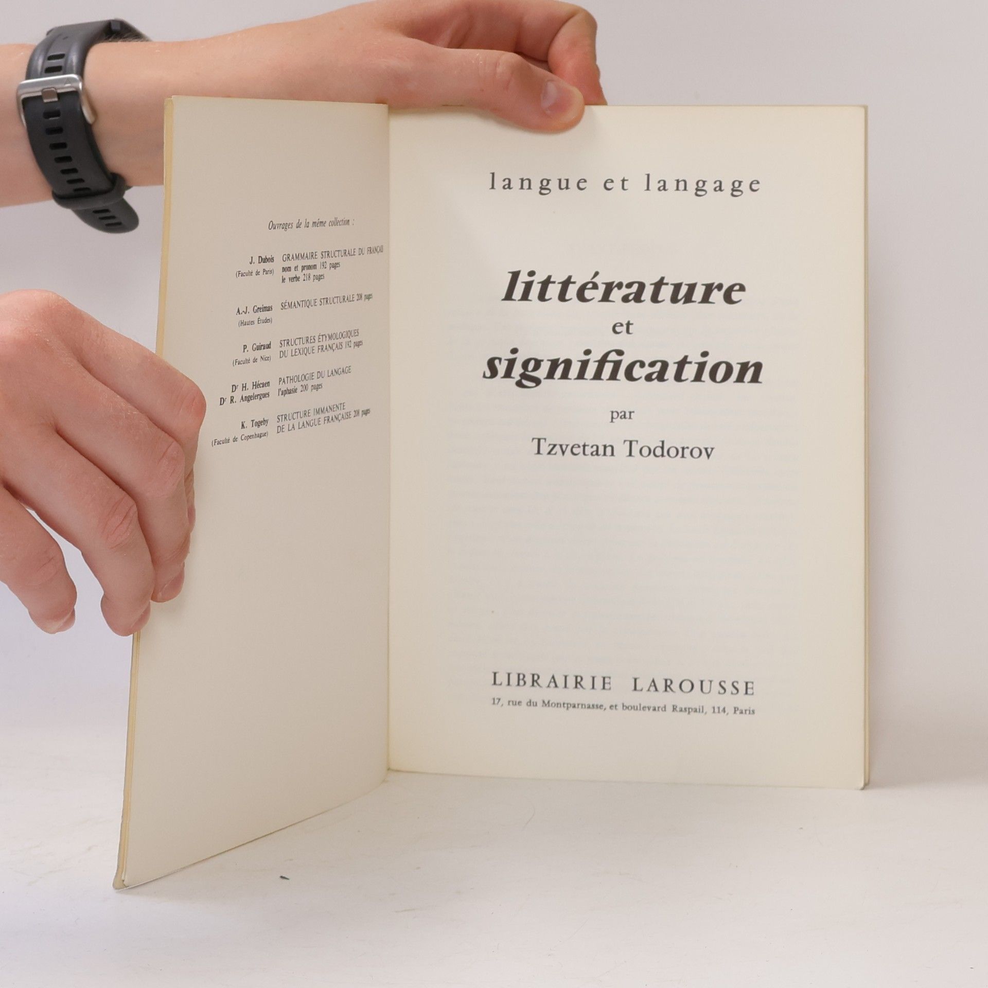 Tzvetan Todorov Littérature et signification