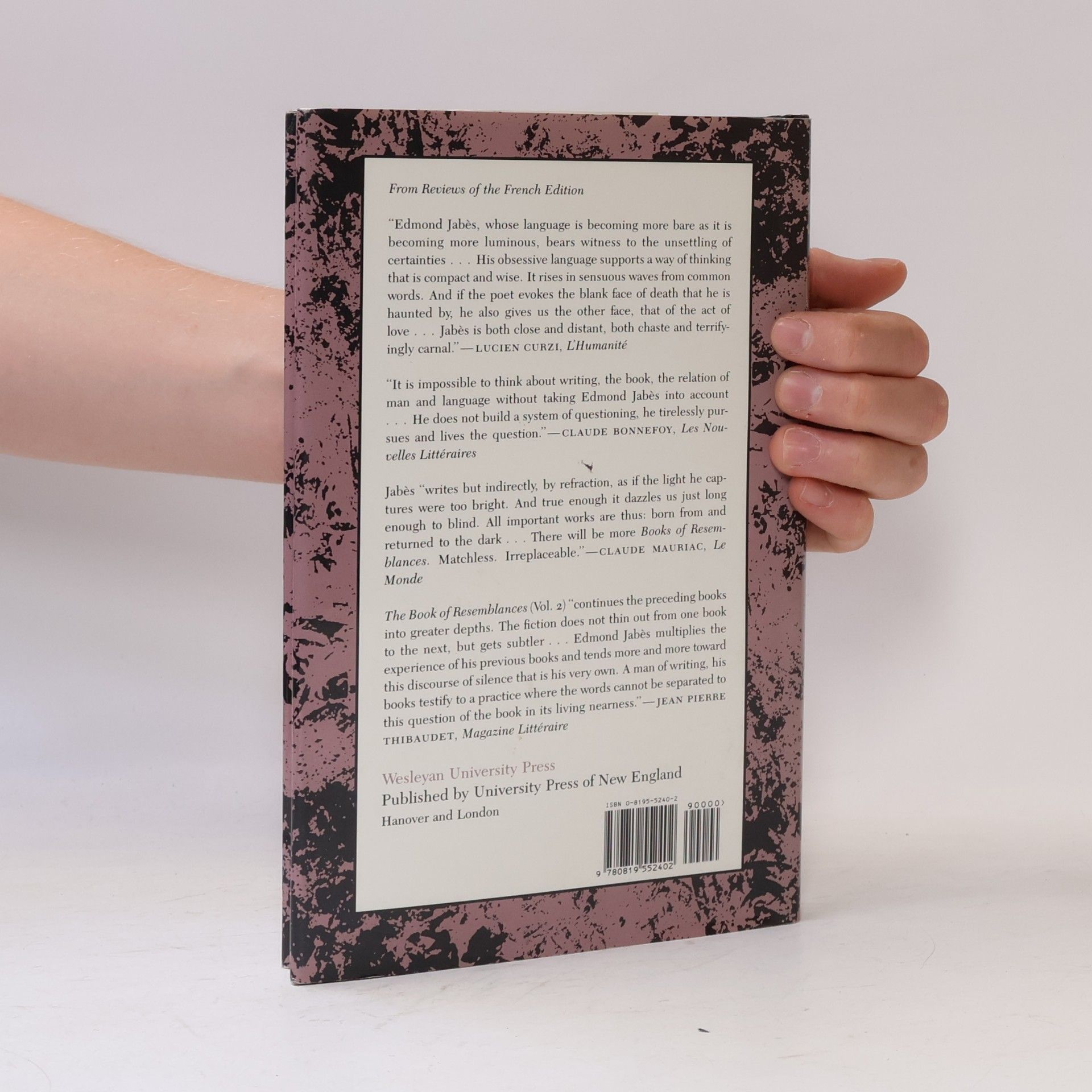 Edmond Jabès The Book of Resemblances - 2: Intimations The Desert
