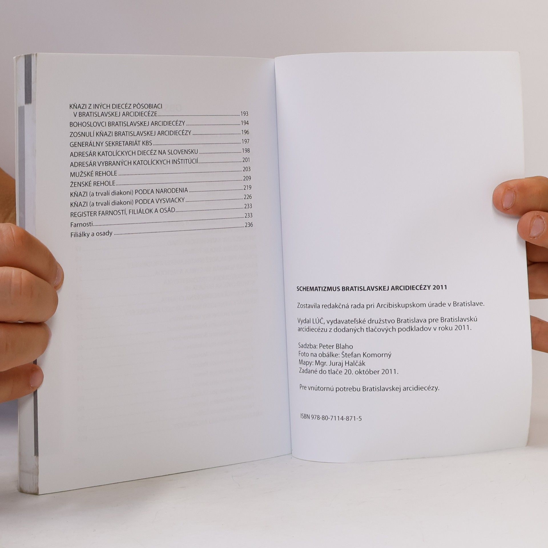 Redakčná rada pri Arcibiskupskom úrade v Bratislave Schematizmus Bratislavskej arcidiecézy 2011