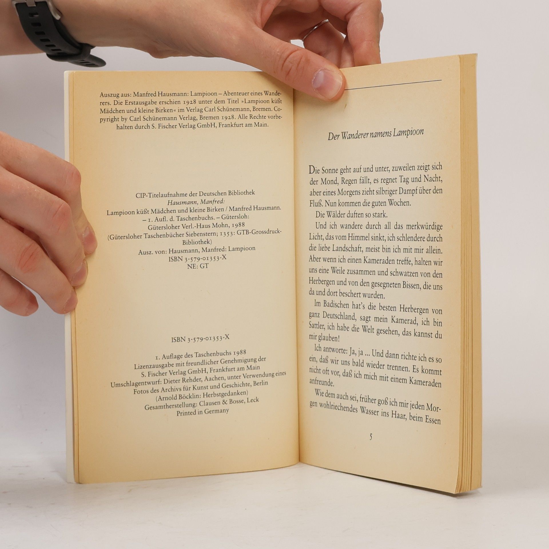 Manfred Hausmann GTB Grossdruck Bibliothek - 1353: Lampioon küßt Mädchen und kleine Birken. Großdruck.