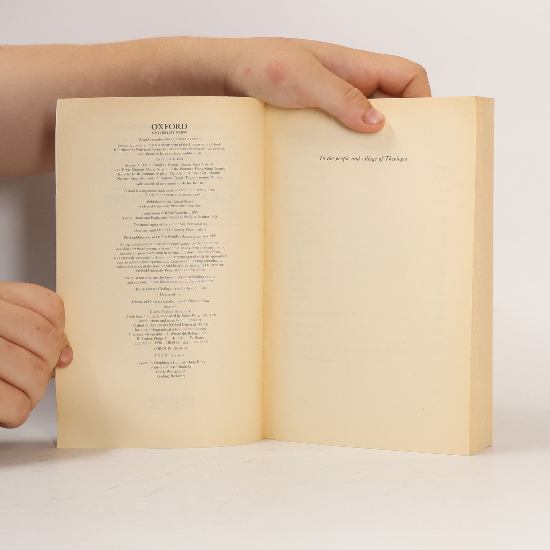 Plutarco Oxford World's Classics: Greek Lives