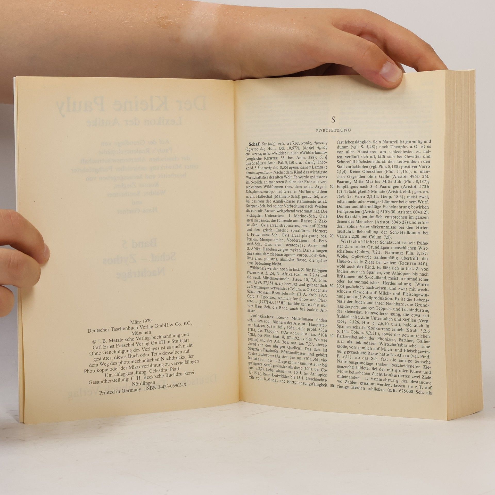 Konrat Ziegler Der Kleine Pauly: Lexikon der Antike. Bd. 5, Schaf-Zythos