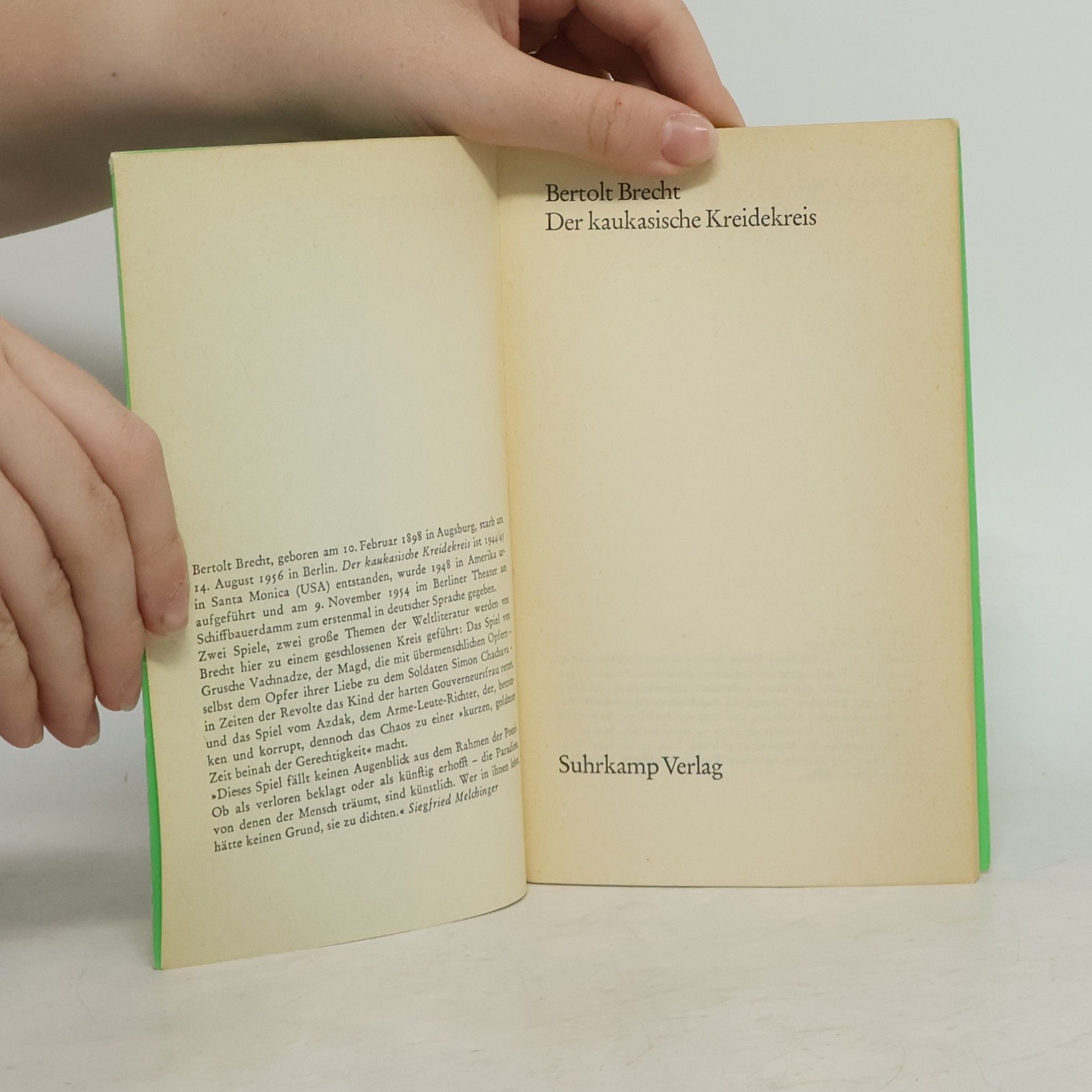 Bertolt Brecht Der kaukasische Kreidekreis.