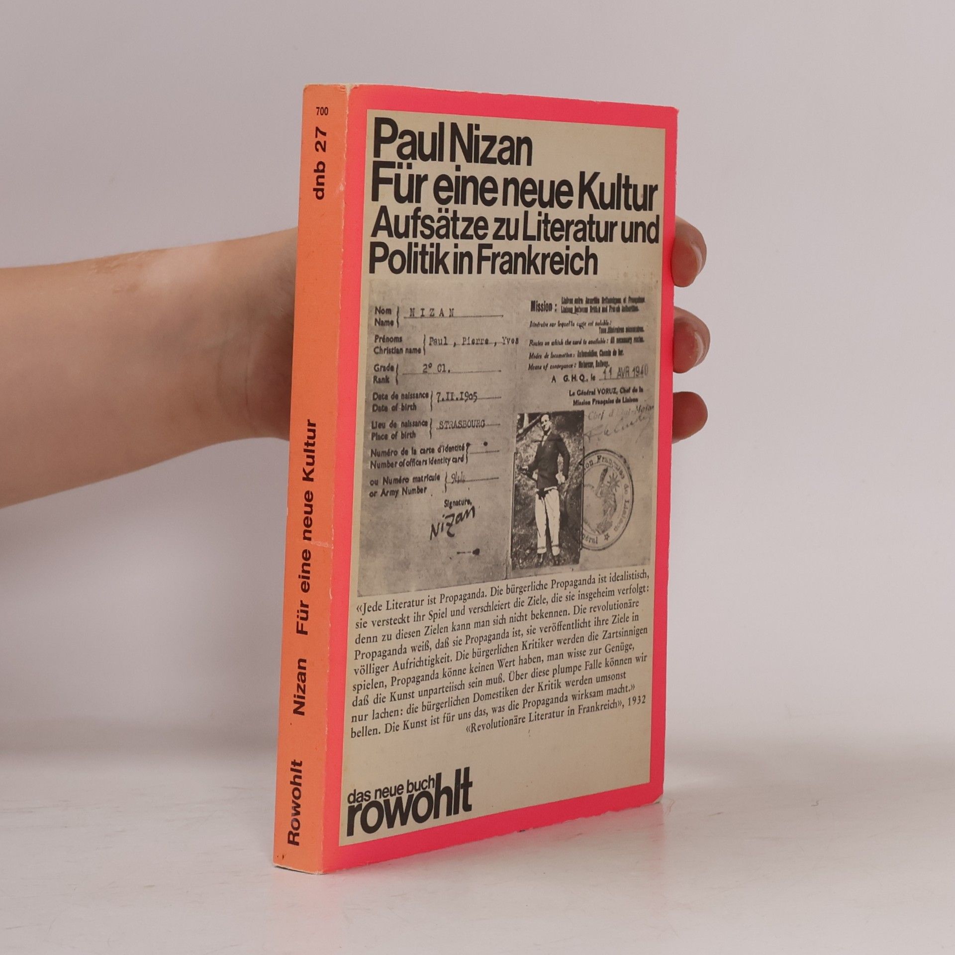 Paul Nizan Für eine neue Kultur