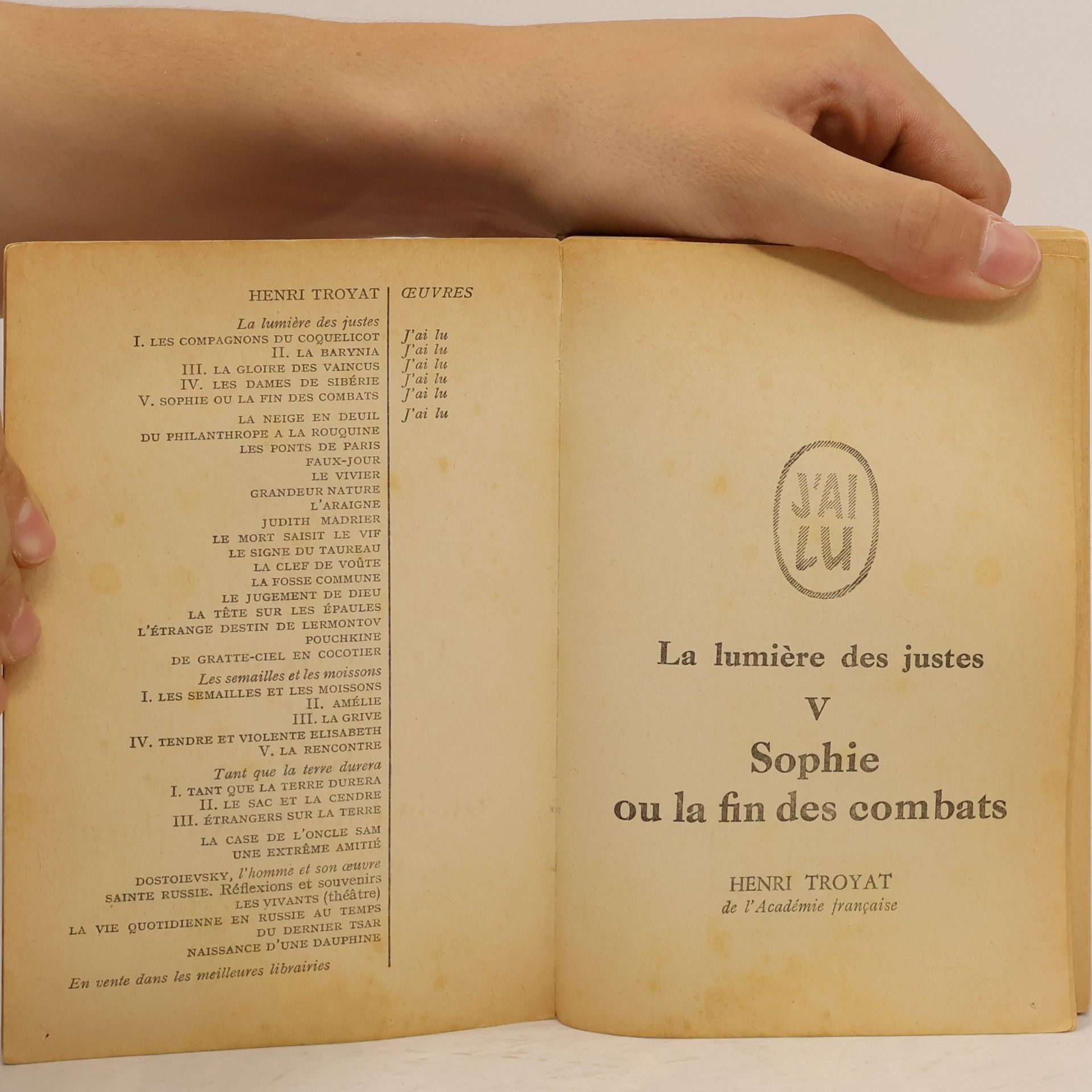 Henri Troyat Sophie ou la fin des combats