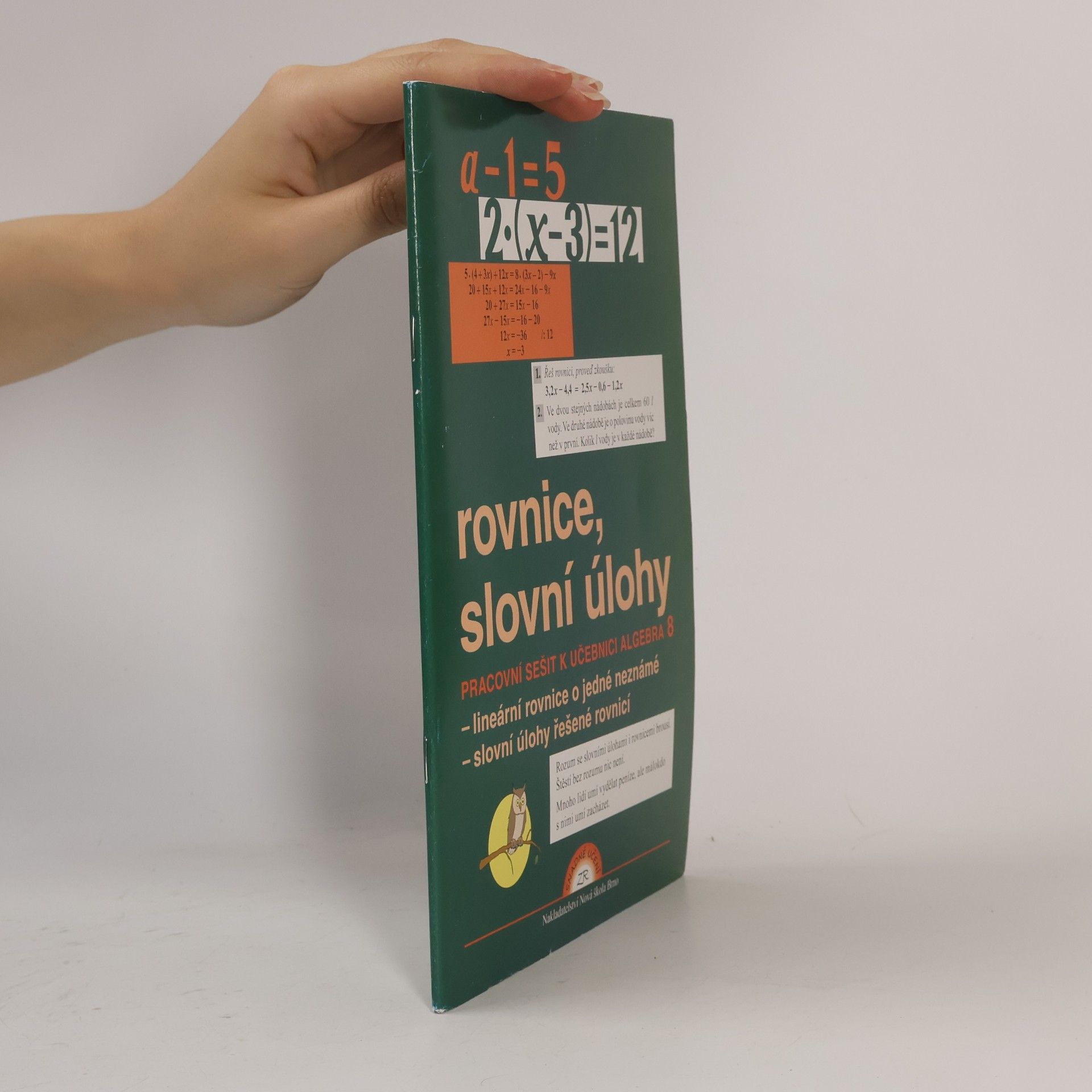 Kolektiv autorů Algebra 8, Rovnice a slovní úlohy – pracovní sešit