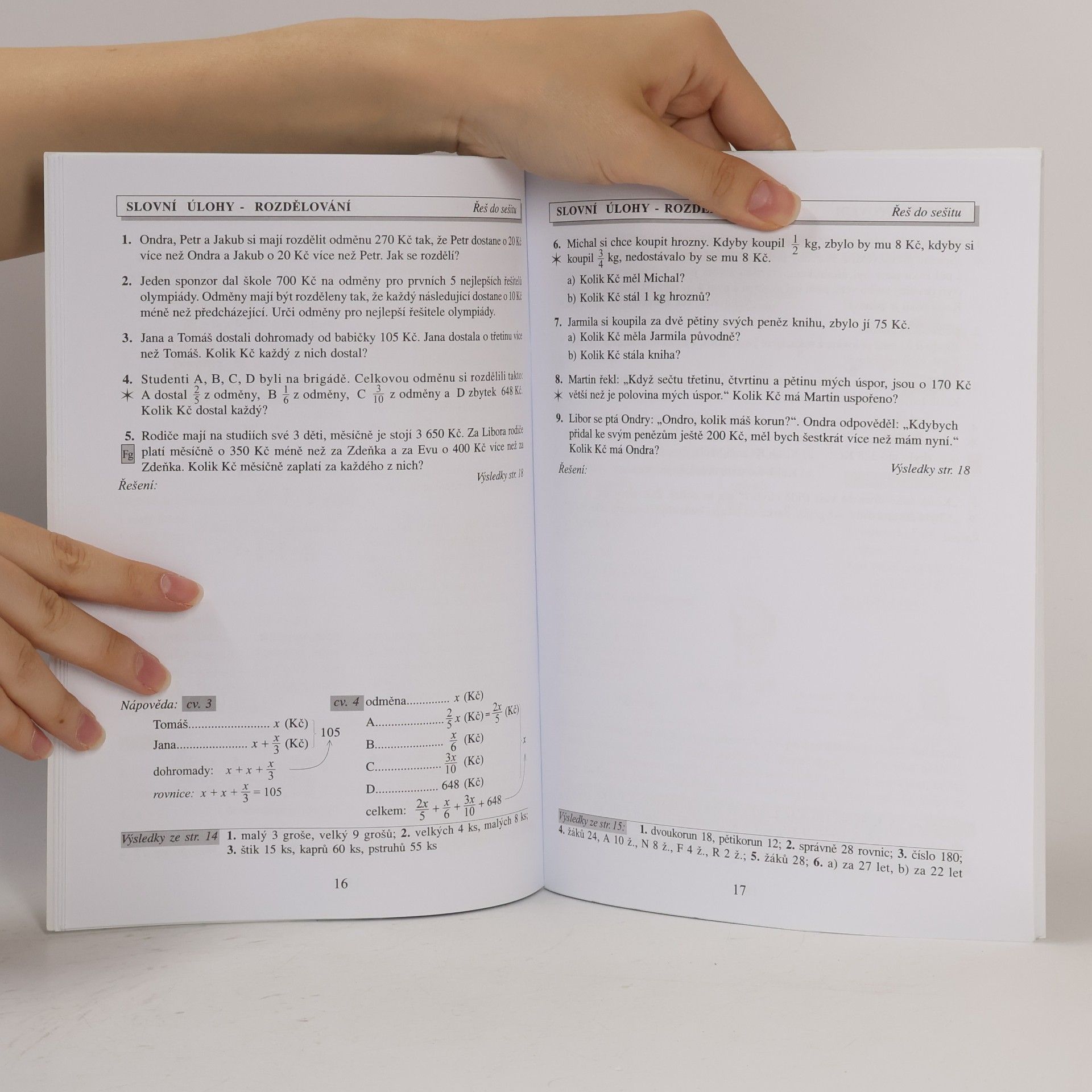 Autorenkollektiv Algebra 8, Rovnice a slovní úlohy – pracovní sešit