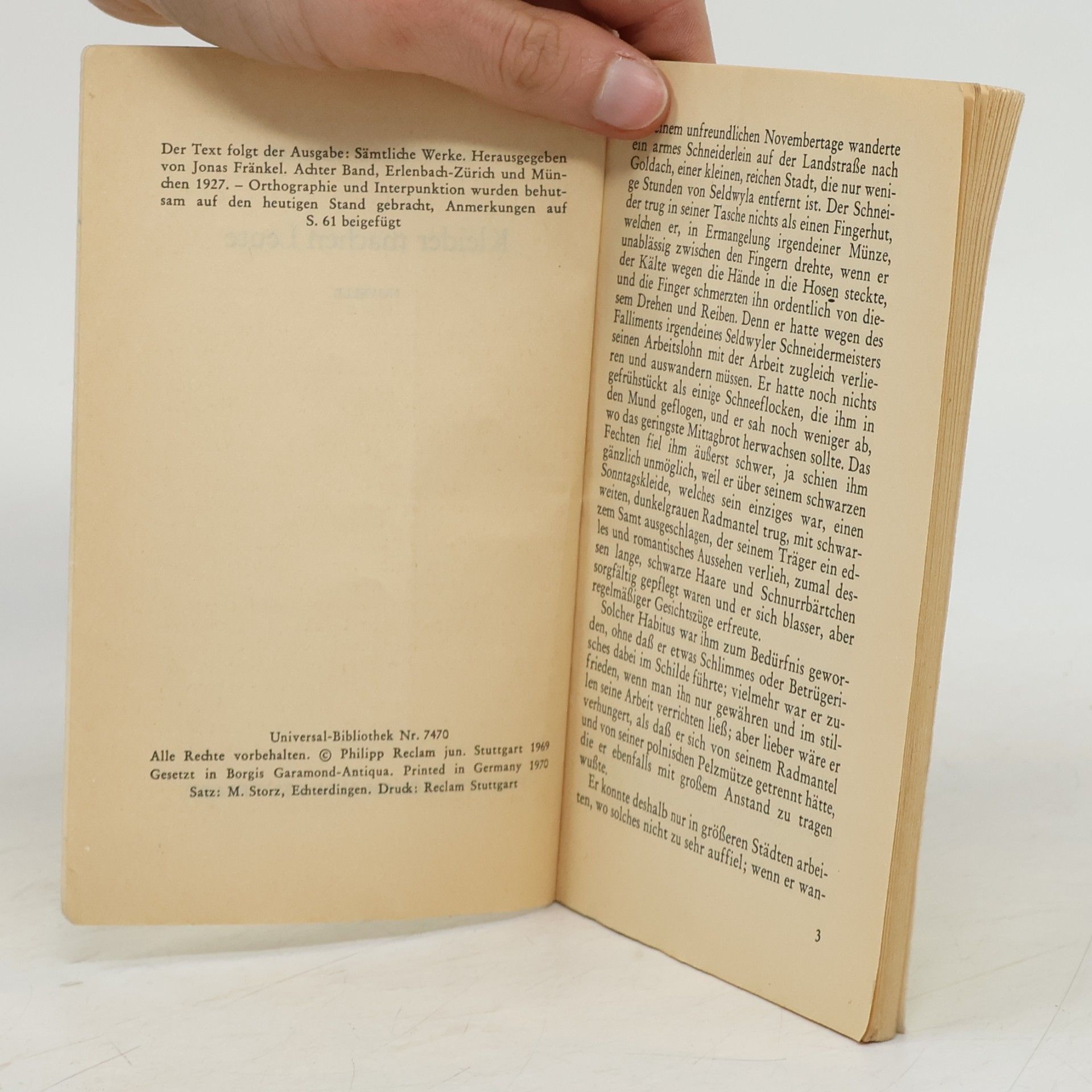 Gottfried Keller Kleider machen Leute