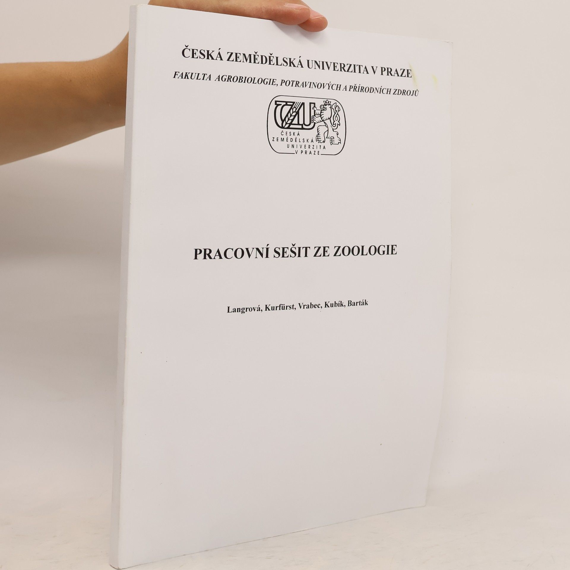 Various authors Pracovní sešit ze zoologie