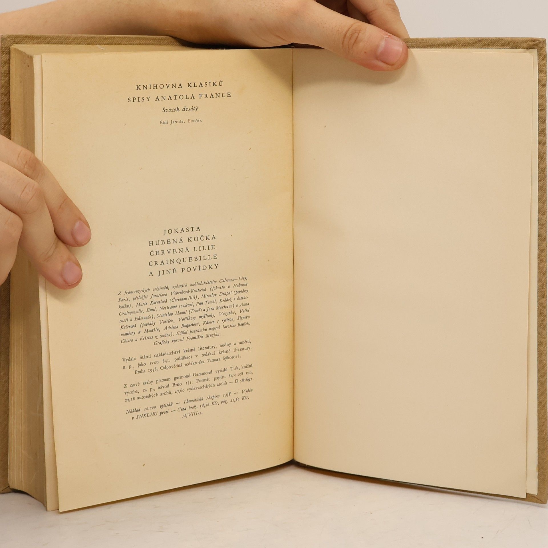 Anatole France Jokasta. Hubená kočka. Červená lilie. Crainquebille a jiné povídky