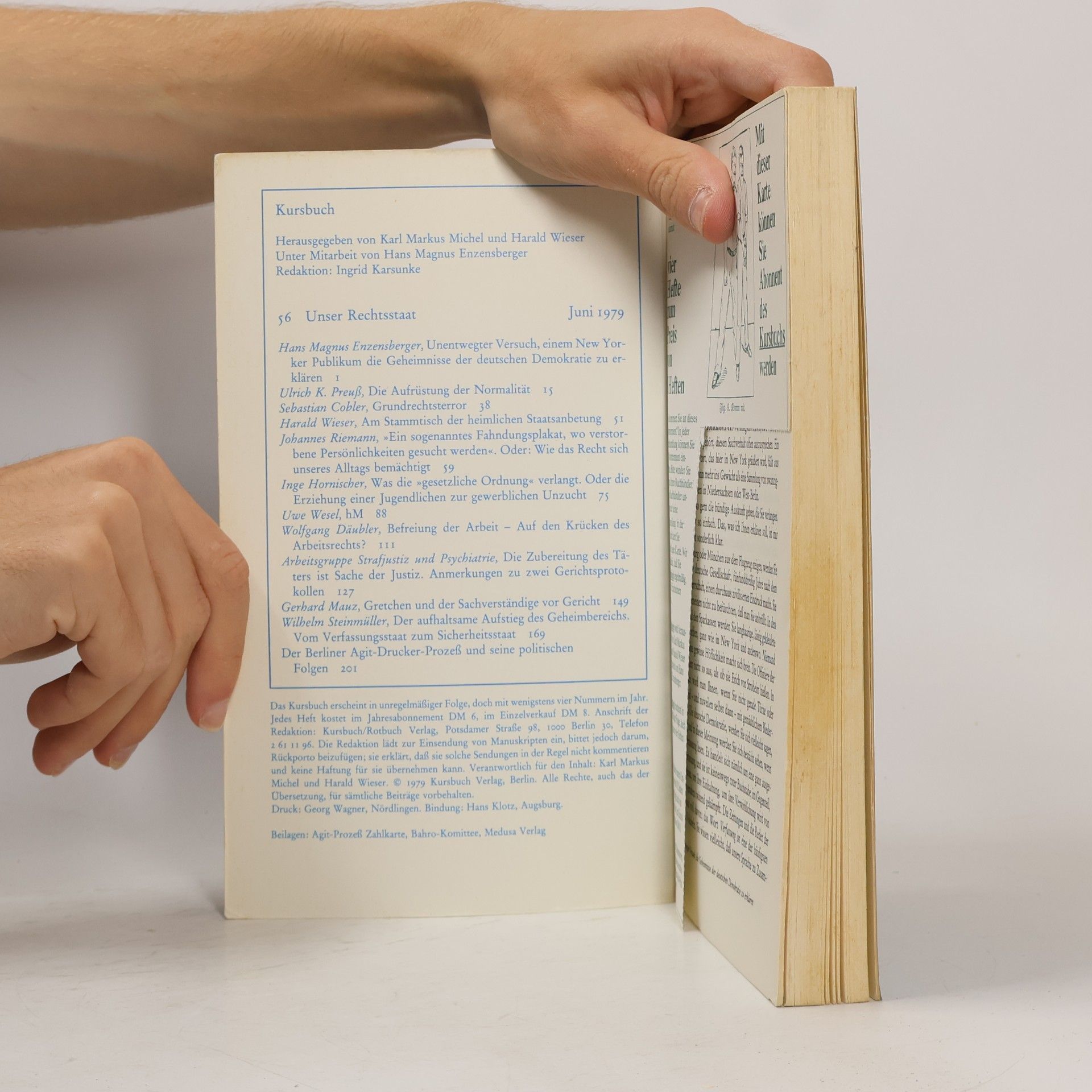 Autorenkollektiv Kursbuch 56. Unser Rechtsstaat