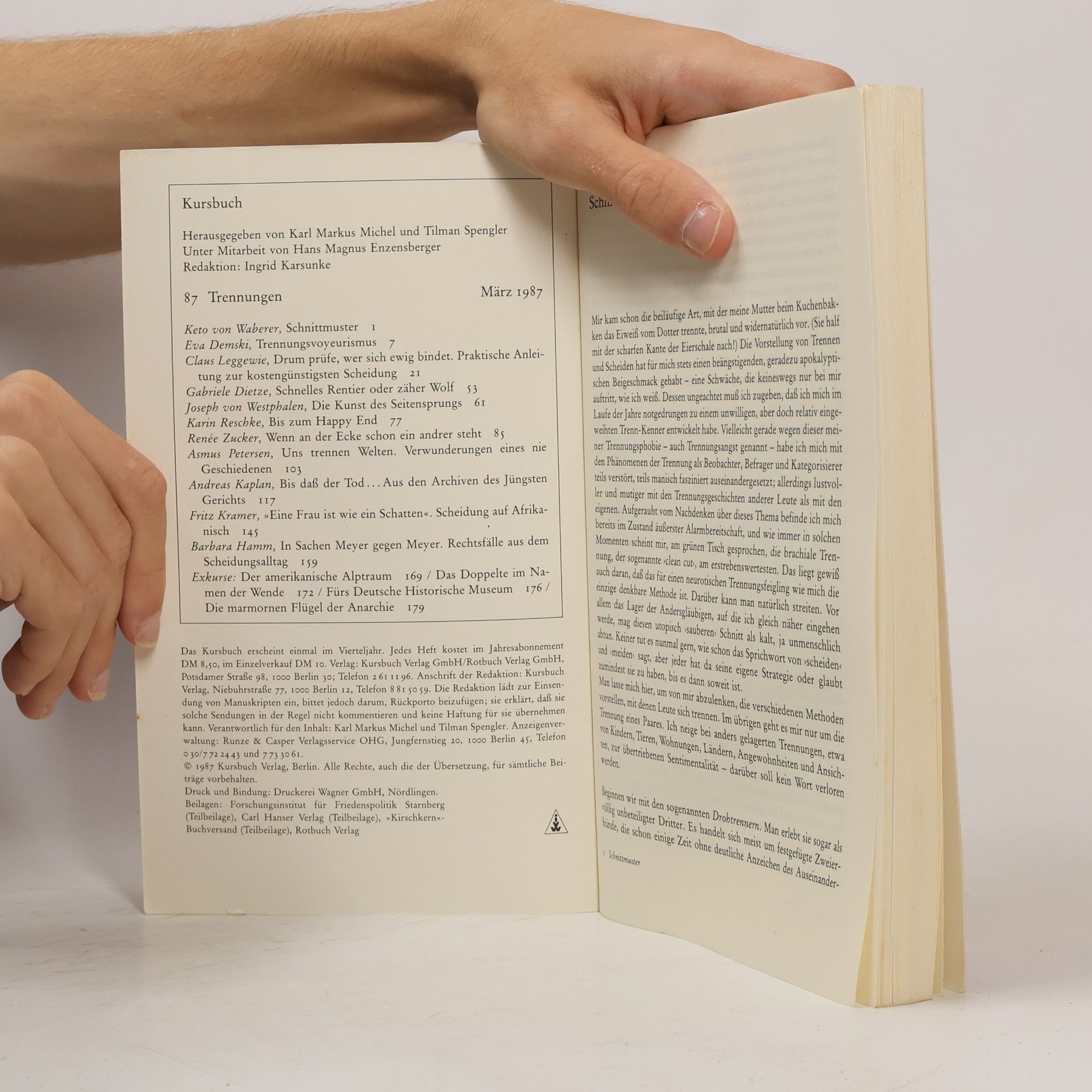 Autorenkollektiv Kursbuch 87: Trennungen