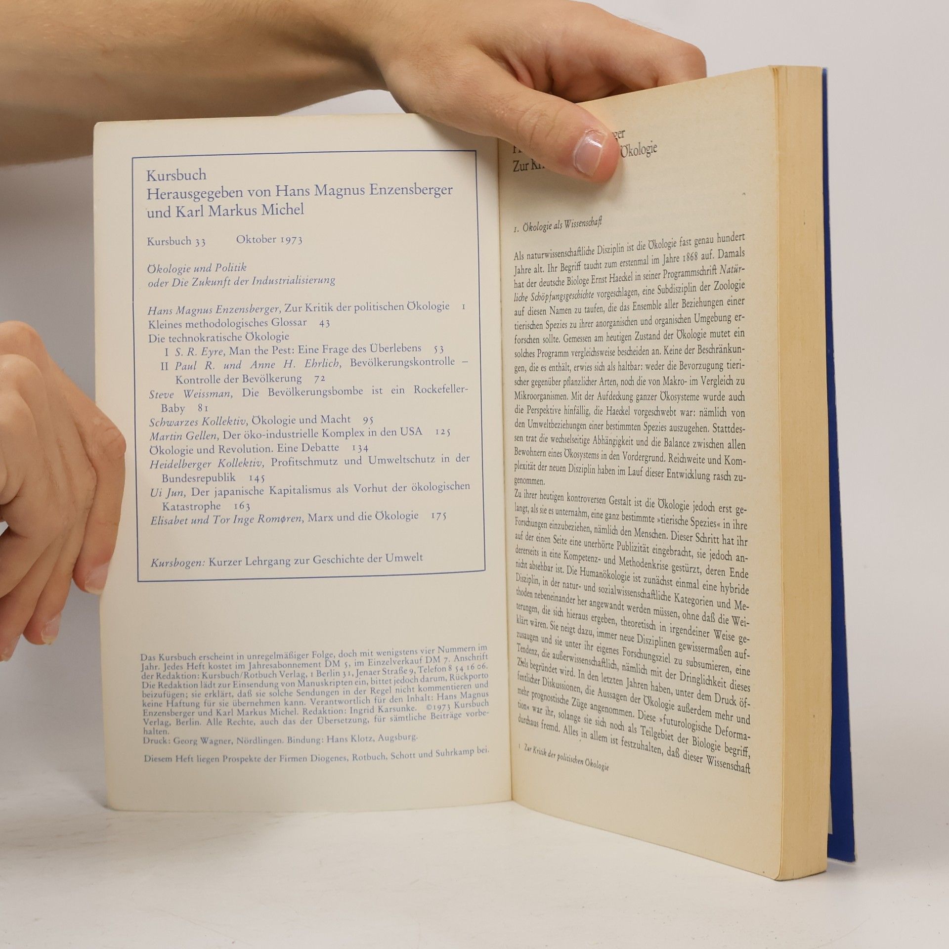 Autorenkollektiv Kursbuch 33. Ökologie und Politik oder Die Zukunft der Industrialisierung