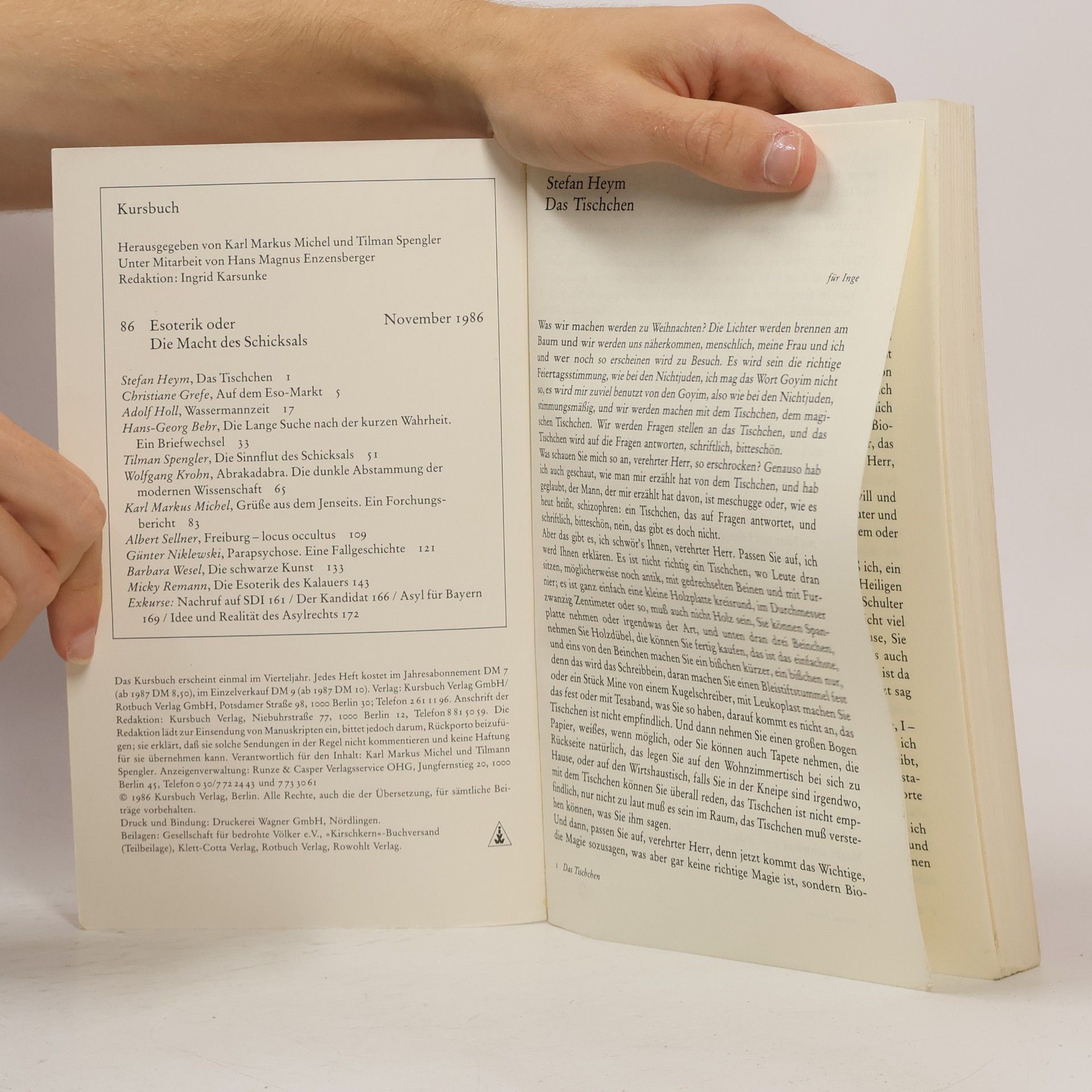Various authors Kursbuch 86. Esoterik oder Die Macht des Schicksals