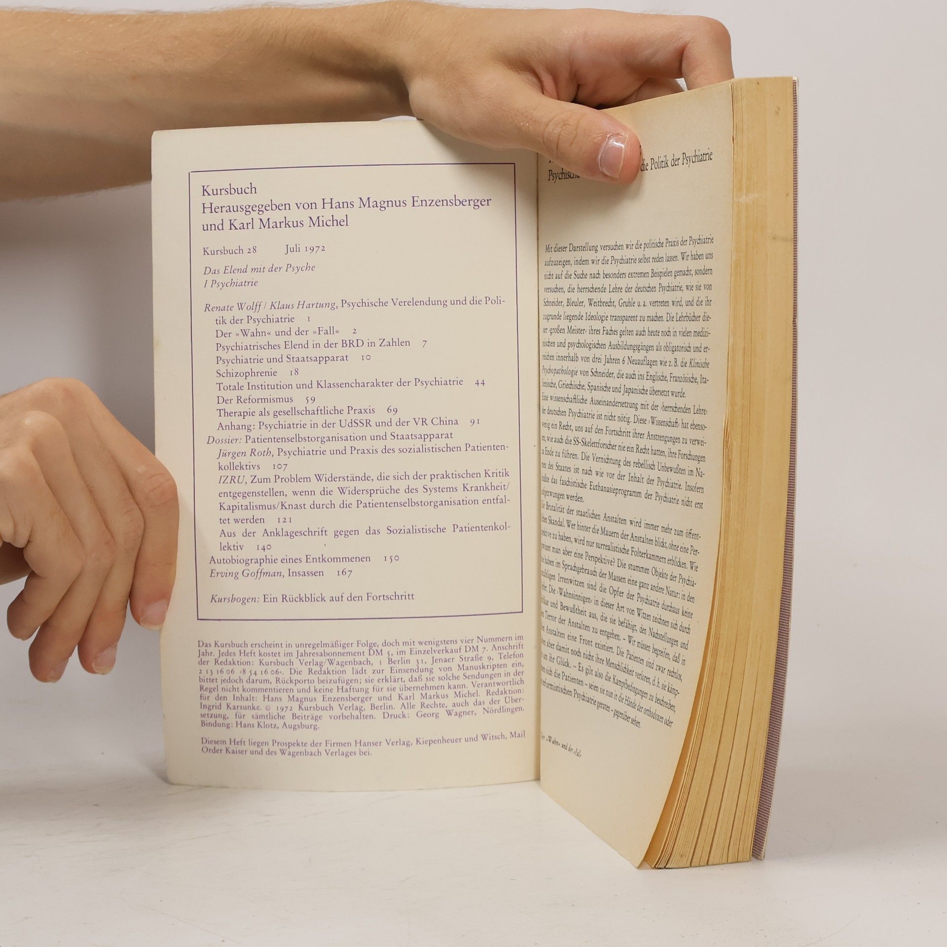 Various authors Kursbuch 28. Das Elend mit der Psyche.
