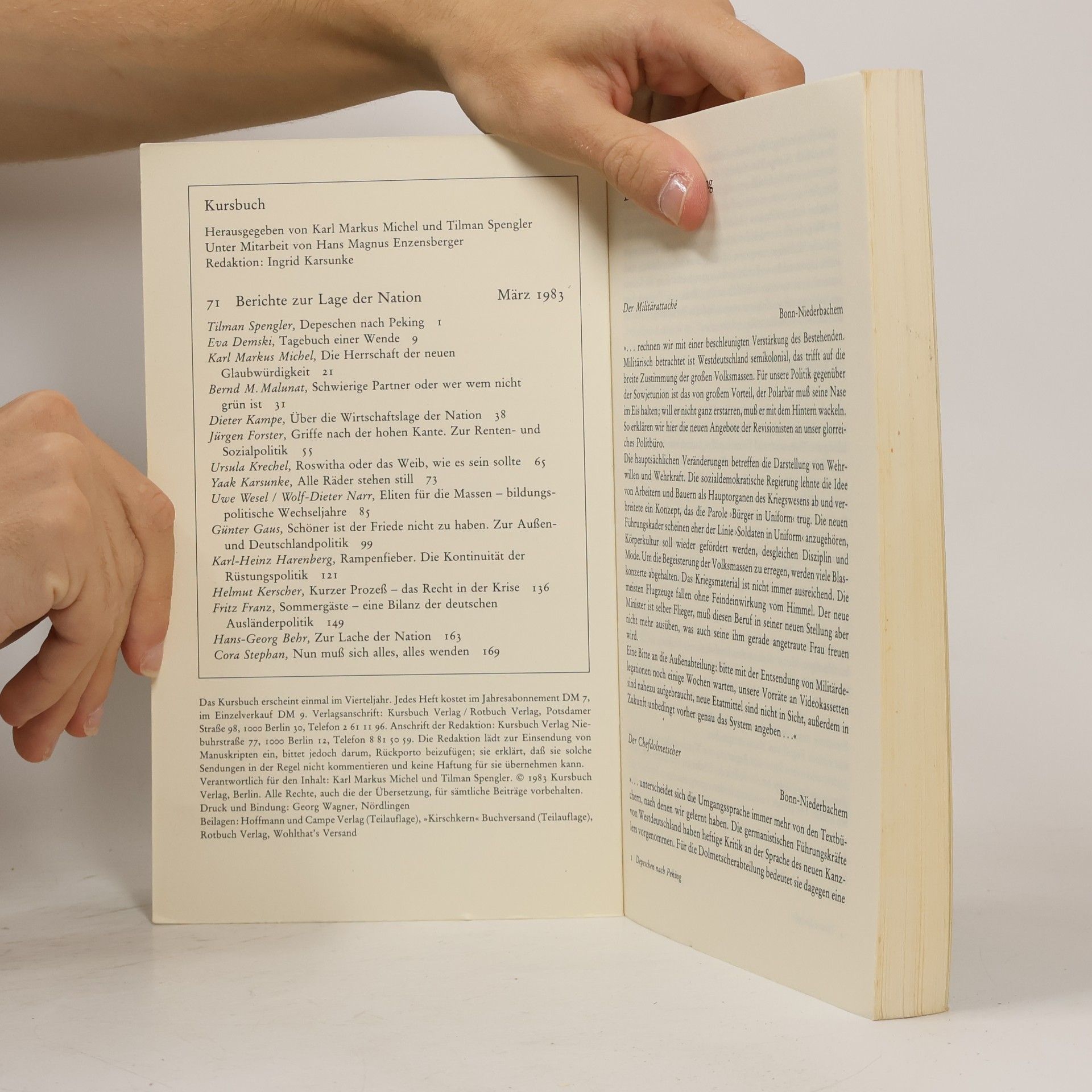 Various authors Kursbuch 71