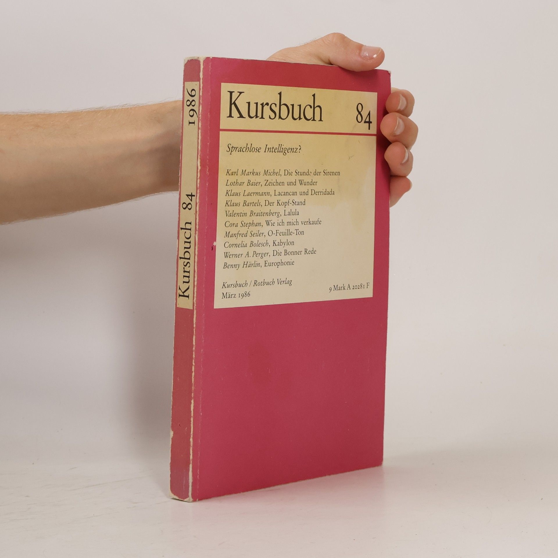 Autorenkollektiv Kursbuch 84. Sprachlose Intelligenz?