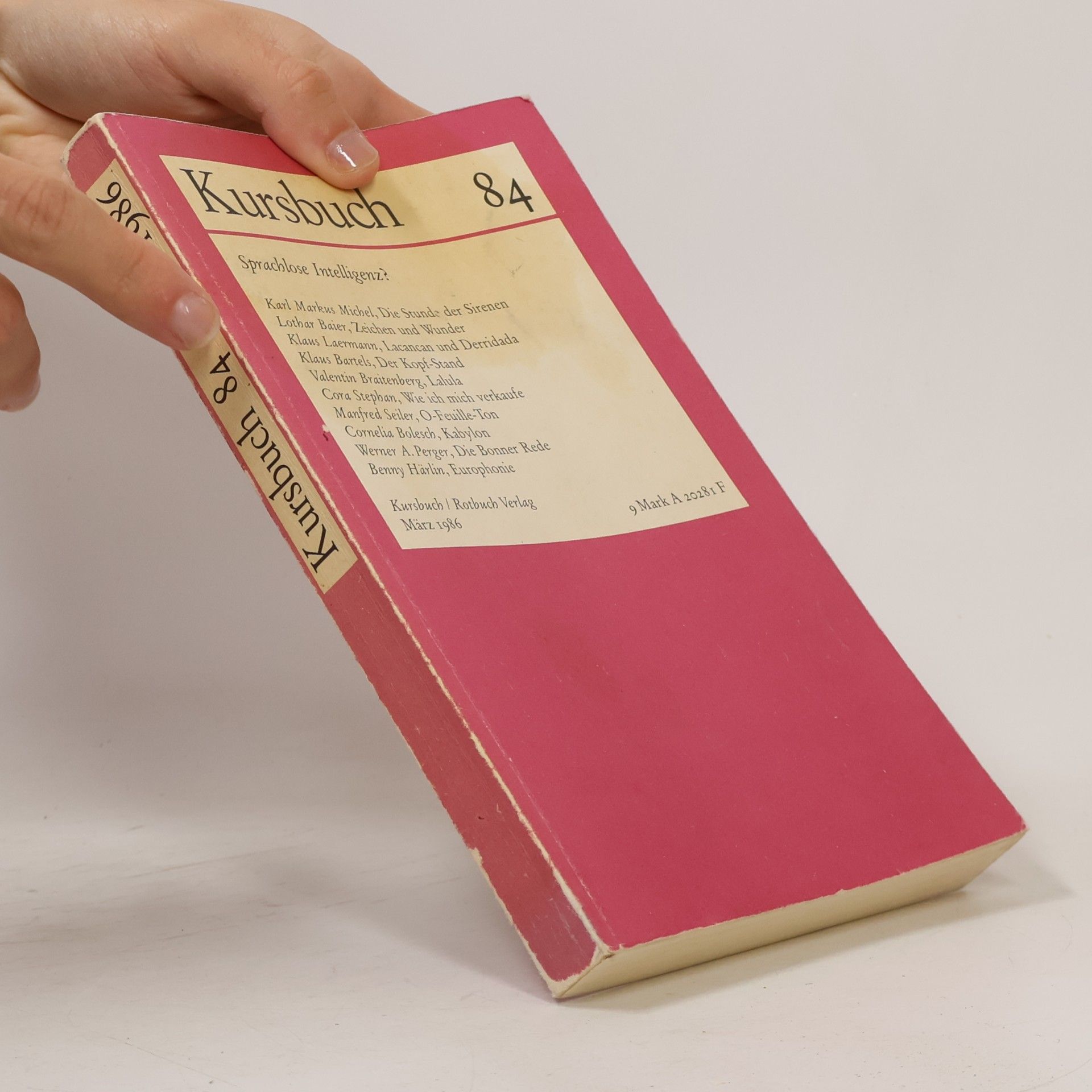 Autorenkollektiv Kursbuch 84. Sprachlose Intelligenz?