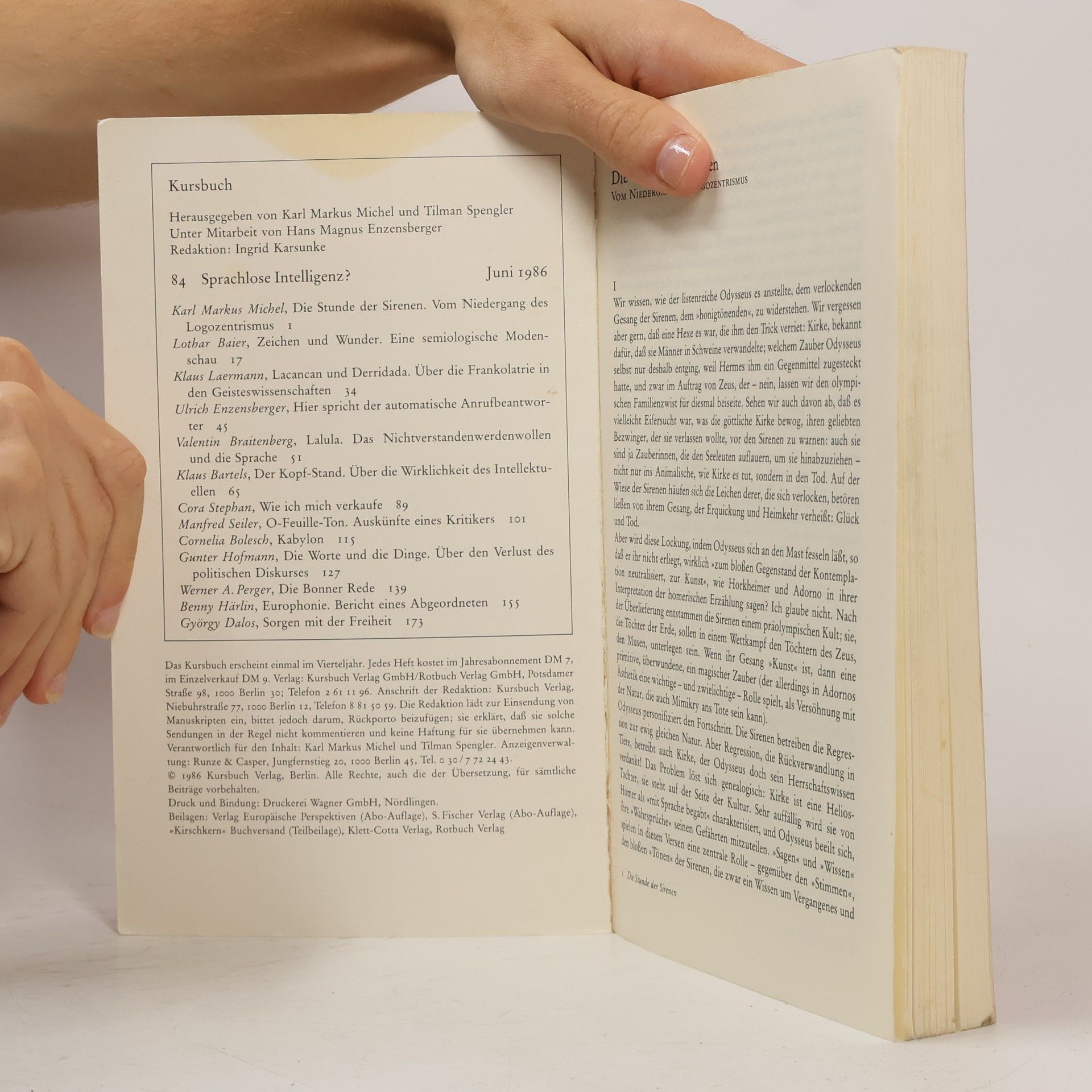 Autorenkollektiv Kursbuch 84. Sprachlose Intelligenz?