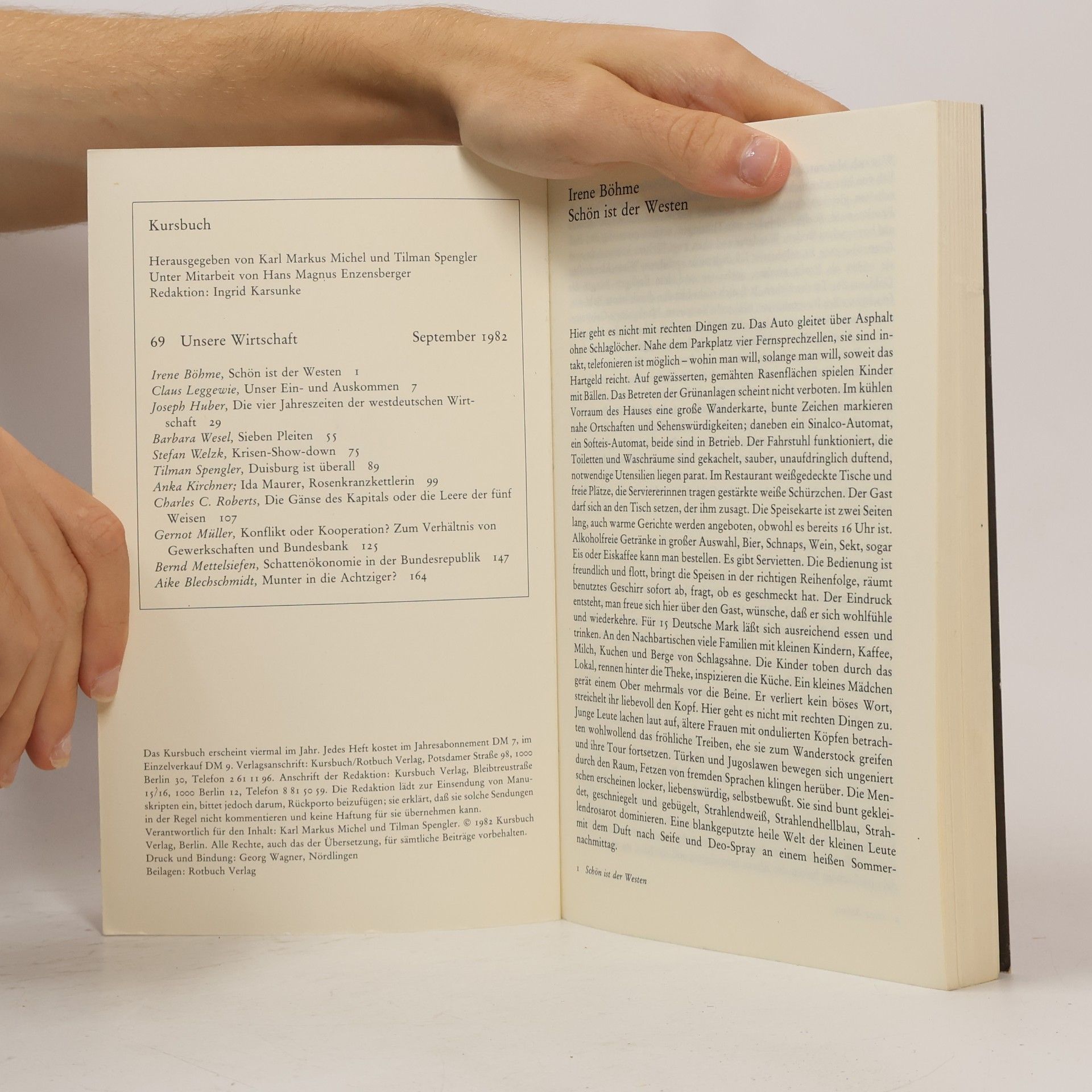 Autorenkollektiv Kursbuch 69, 1982. Unsere Wirtschaft