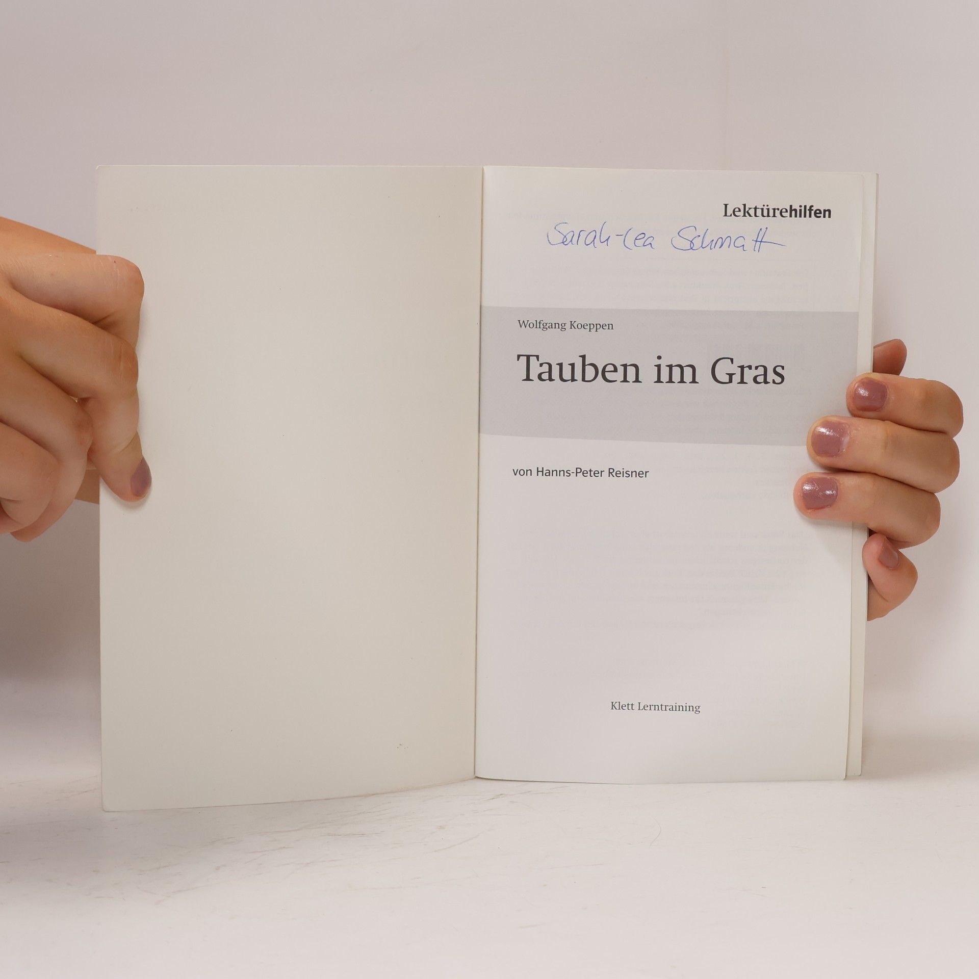 HannsPeter Reisner Lektürehilfen Wolfgang Koeppen, "Tauben im Gras"