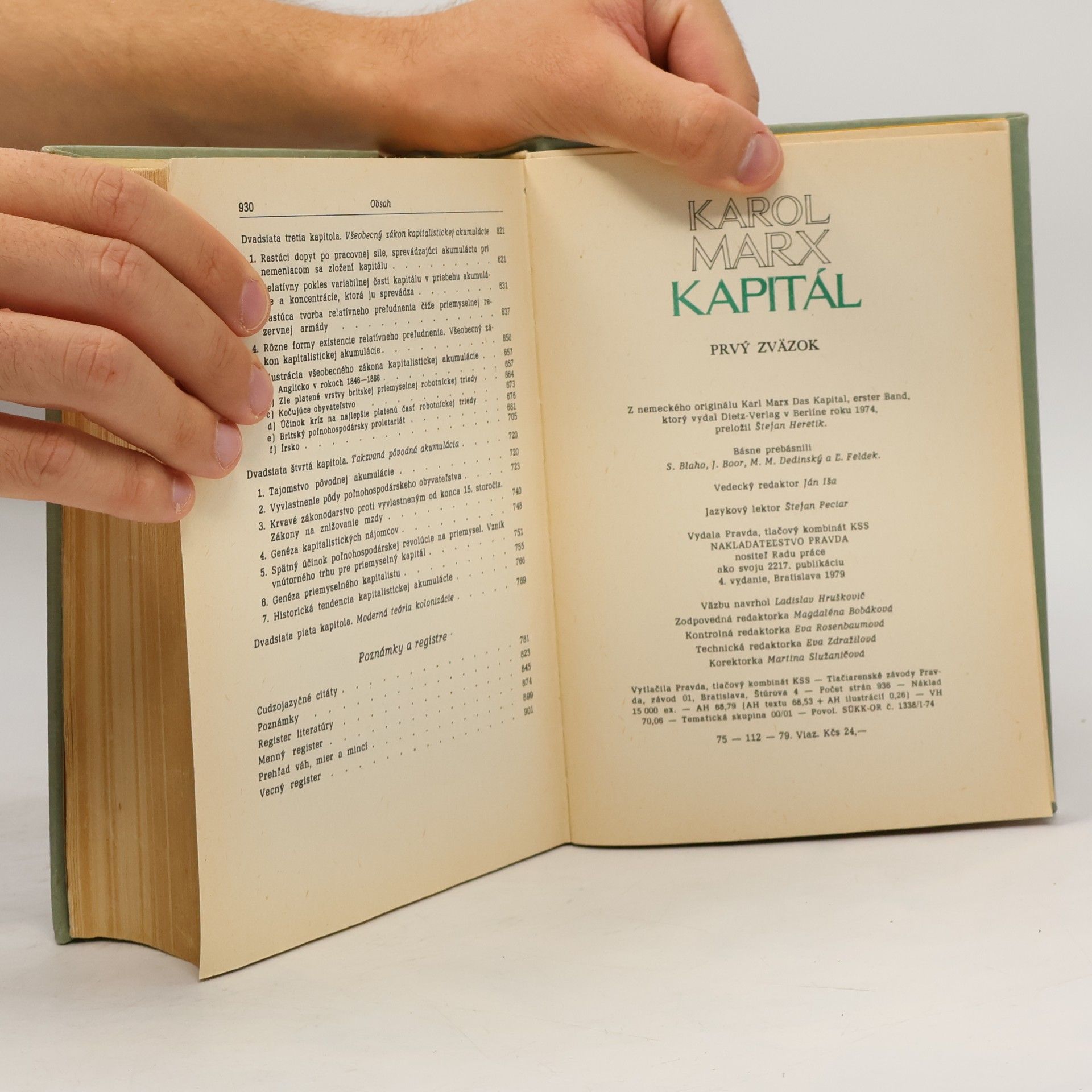 Karl Marx Kapitál. Prvá zväzok