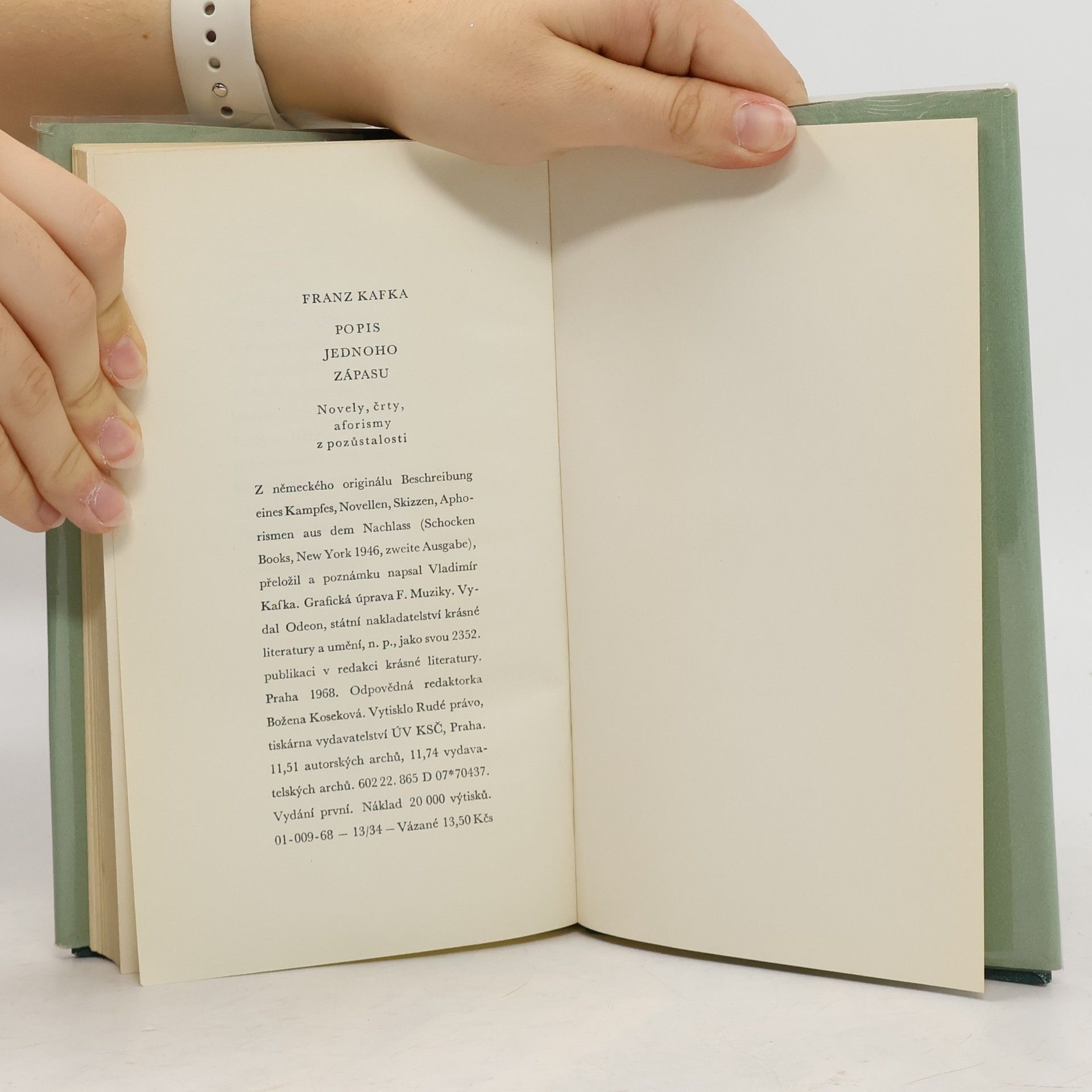 Franz Kafka Popis jednoho zápasu