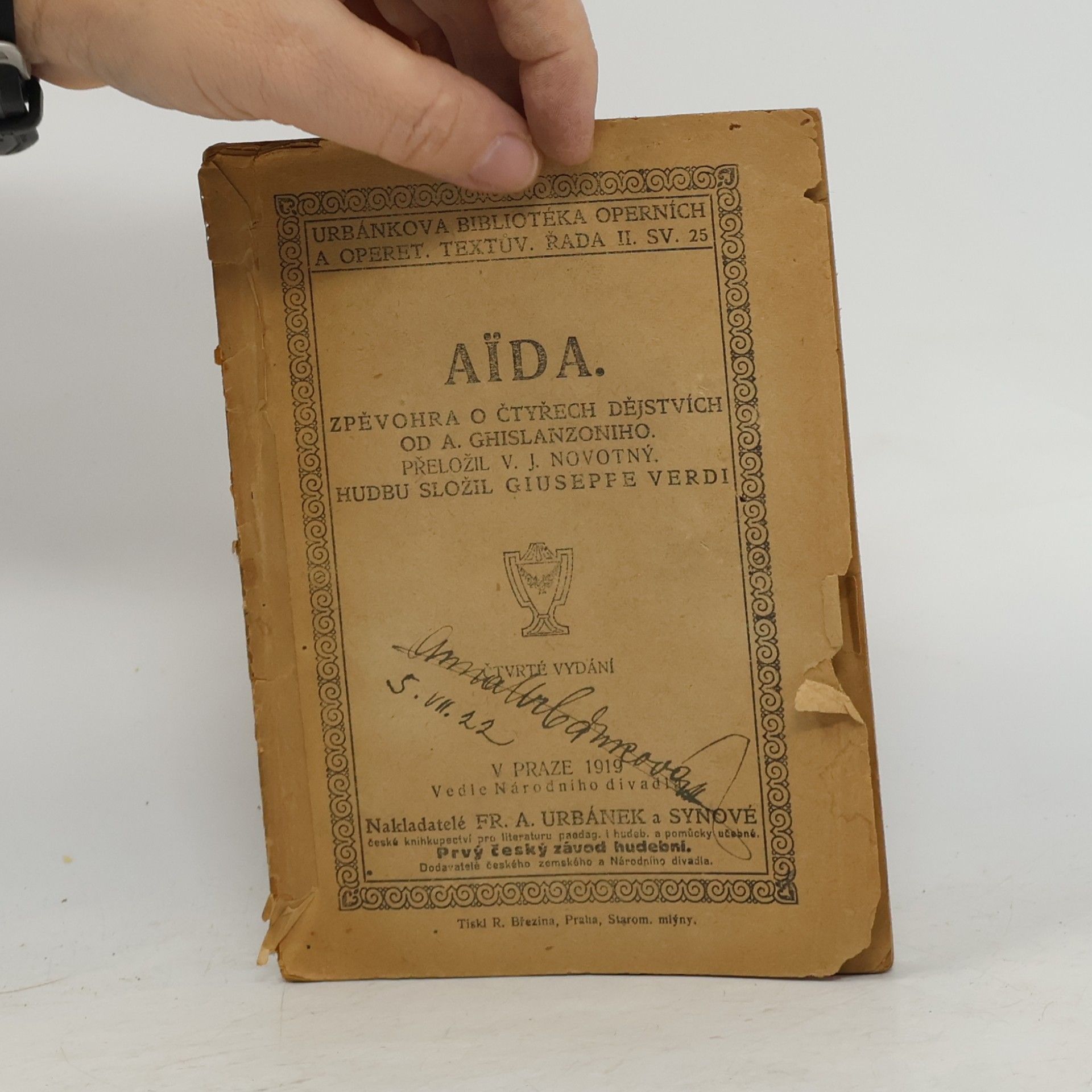 Kolektiv autorů Aida. Zpěvohra o čtyřech dějstvích
