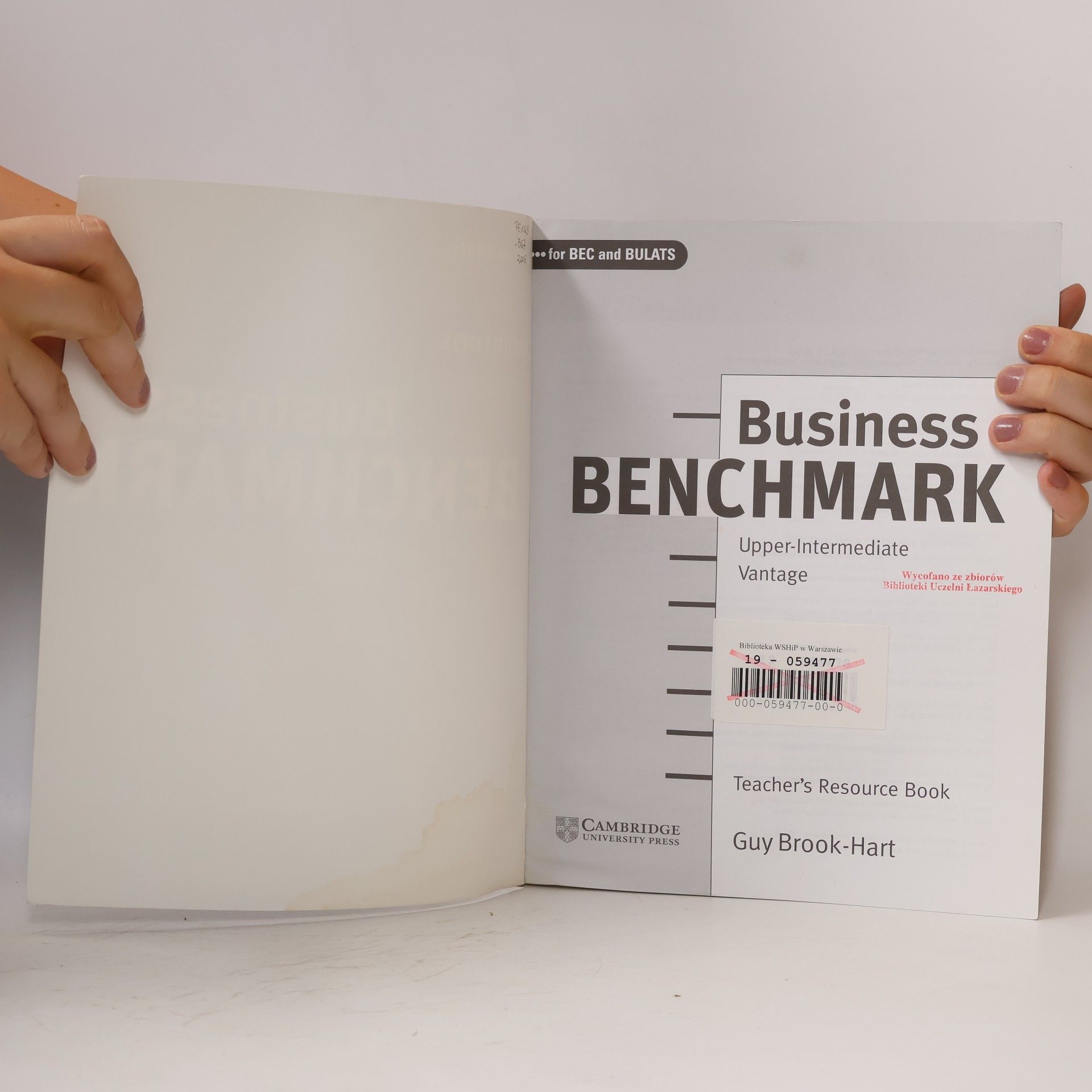 Guy Brook-Hart Business benchmark. Upper-intermediate vantage : for BEC and BULATS : teacher's resource book