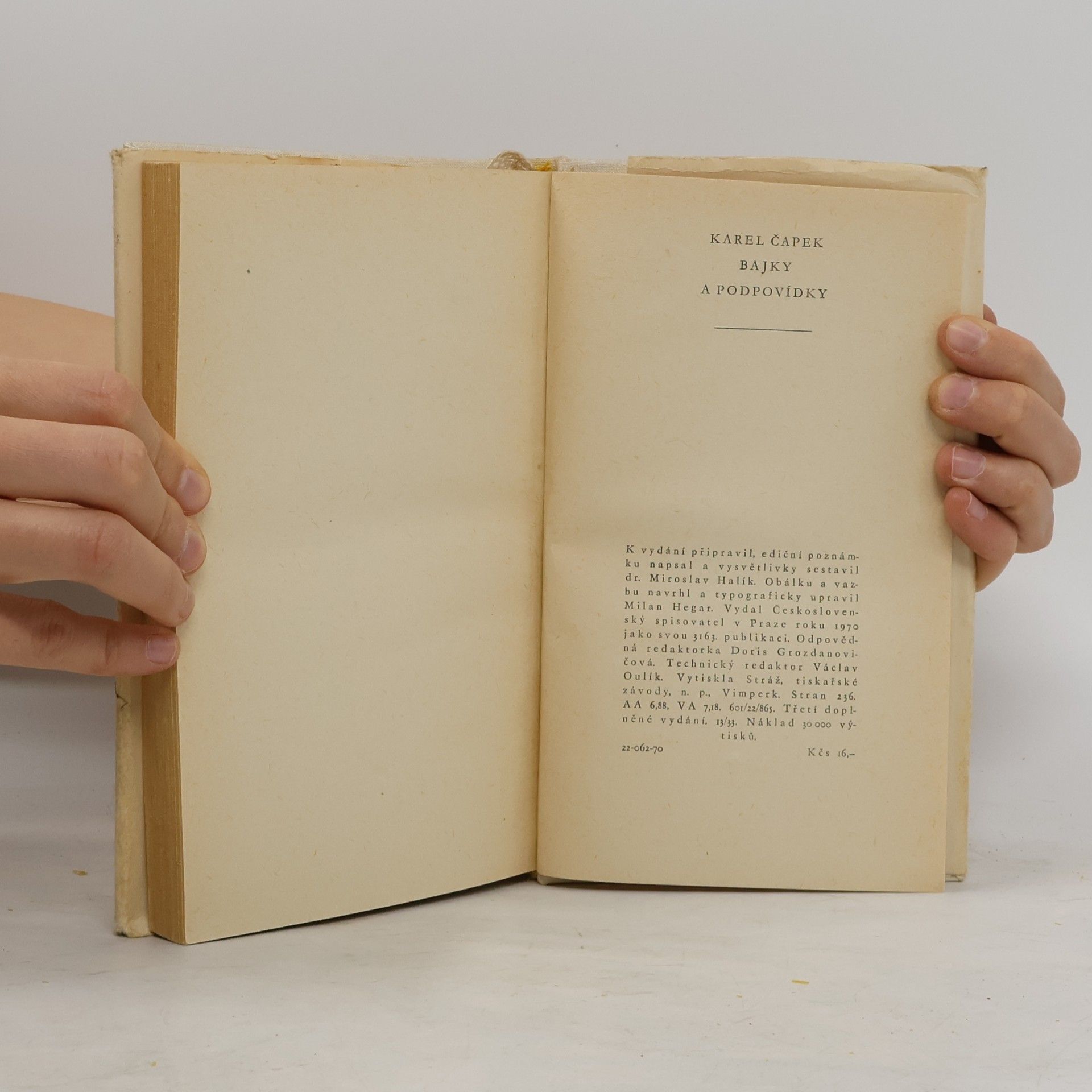 Karel Čapek Bajky a podpovídky