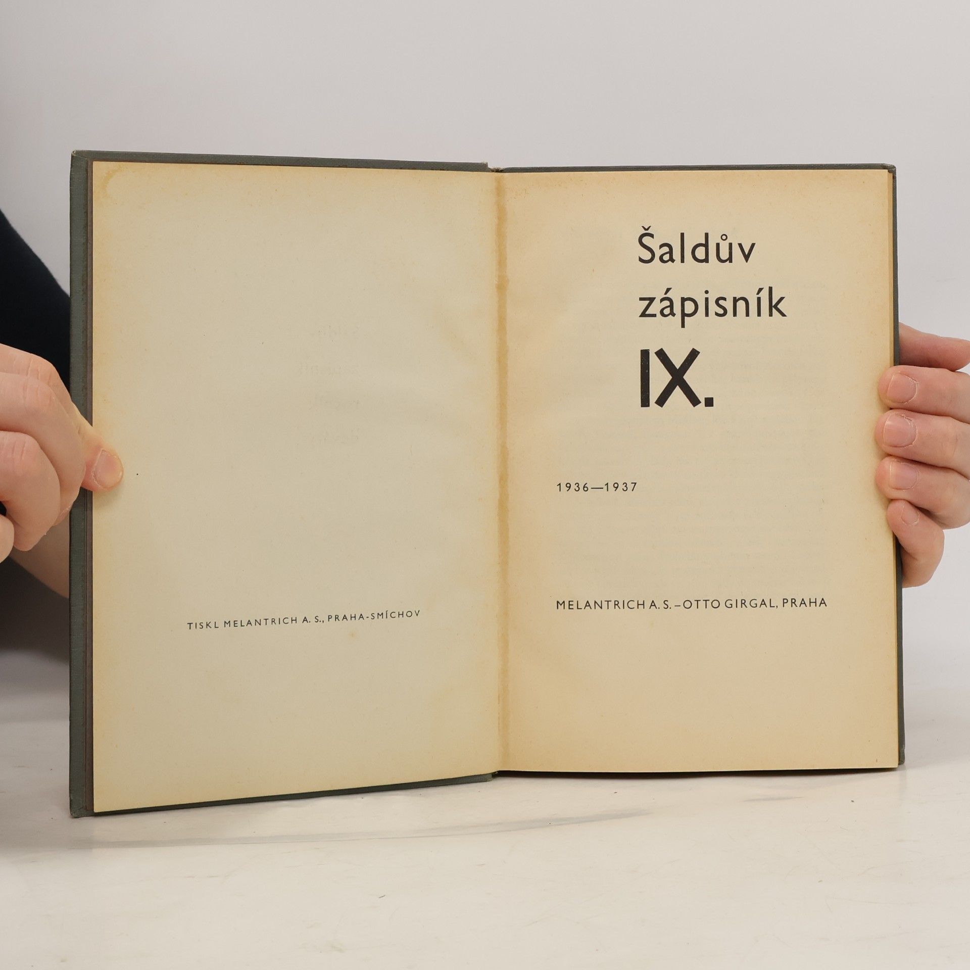 František Xaver Šalda Šaldův zápisník IX.