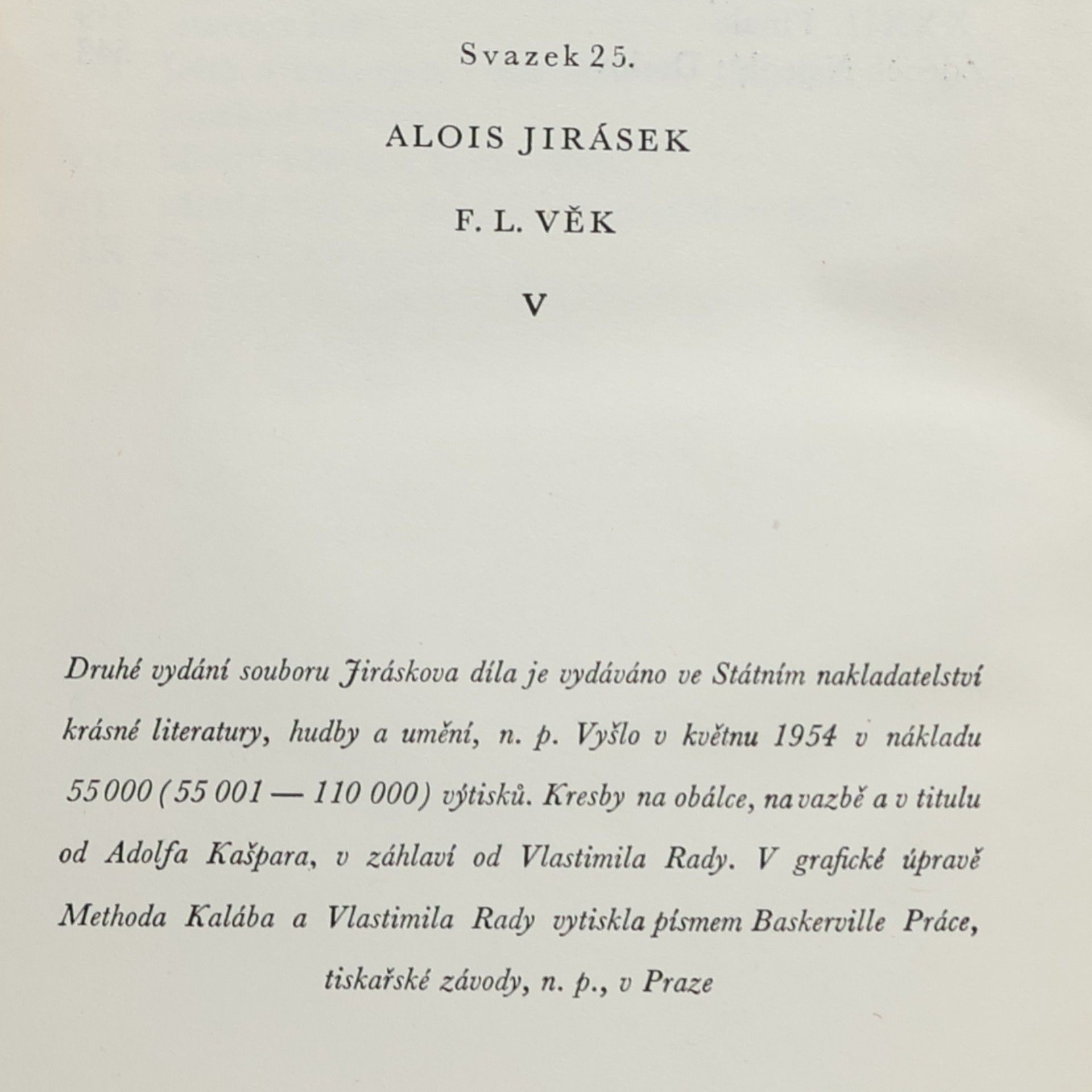 Alois Jirásek F. L. Věk V.