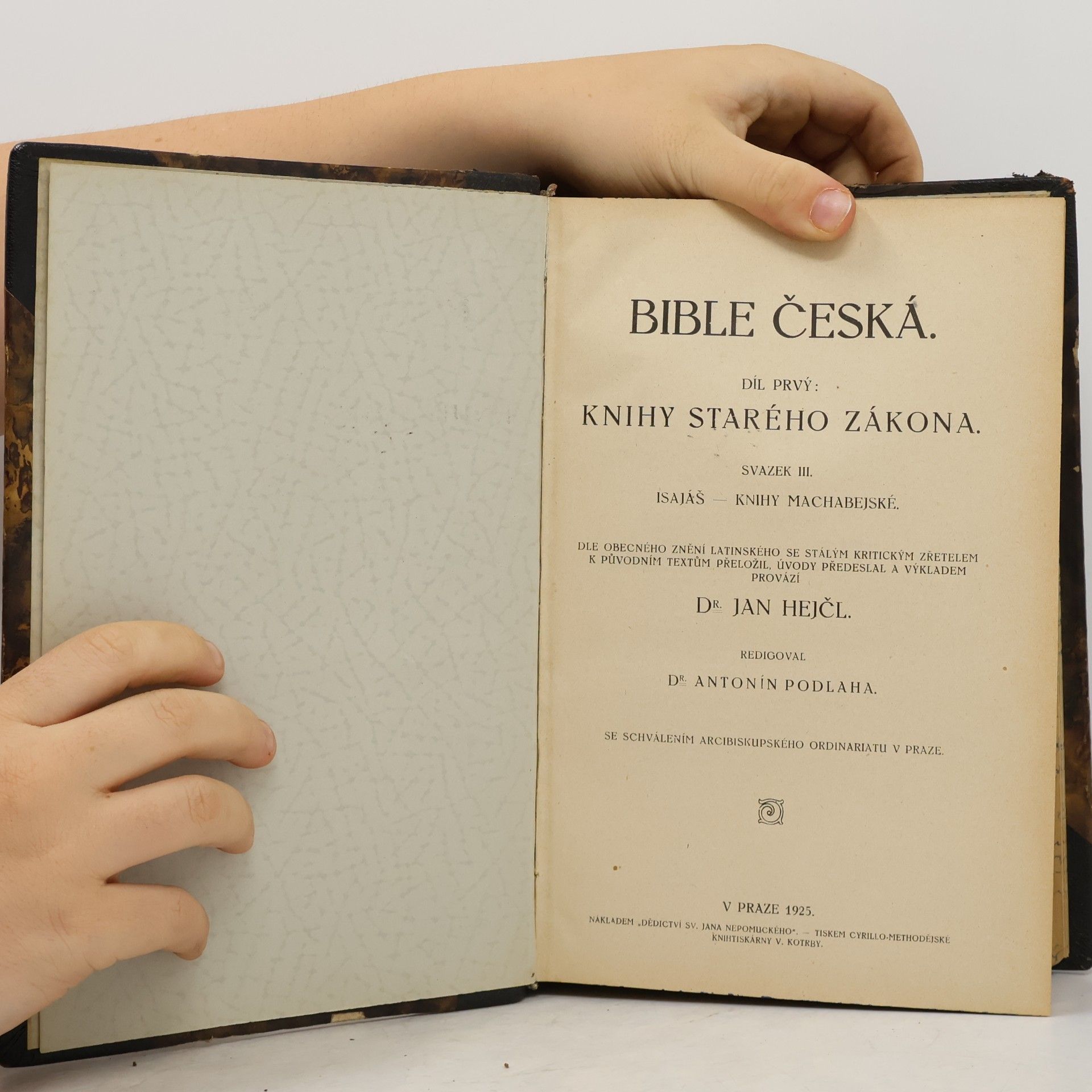 Jan Hejčl Bible česká. Díl prvý