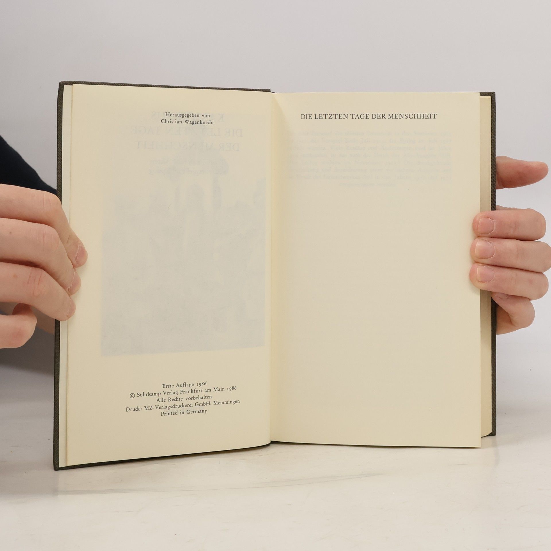 Karl Kraus Die letzten Tage der Menschheit