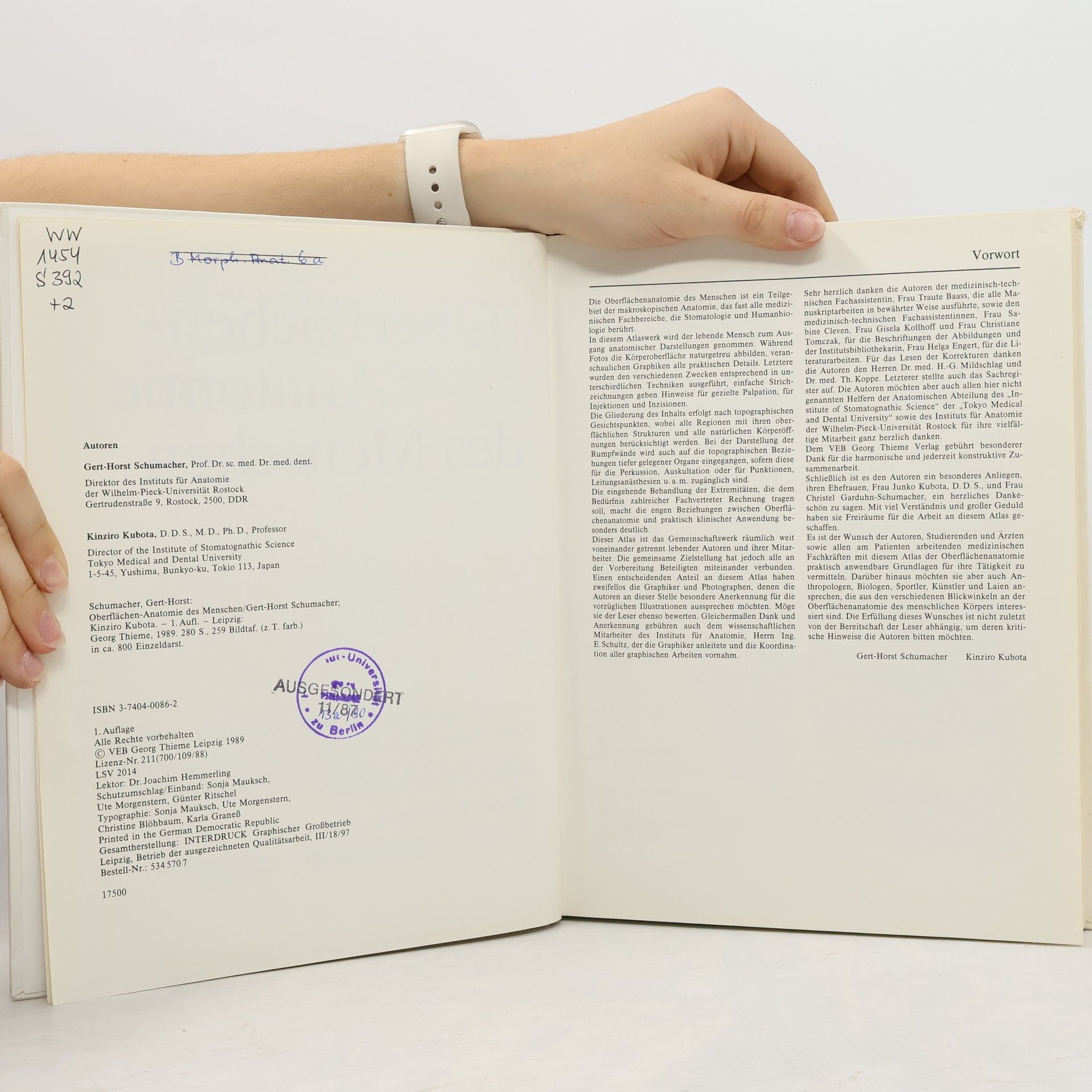 Gert-Horst Schumacher Oberflächen-Anatomie des Menschen