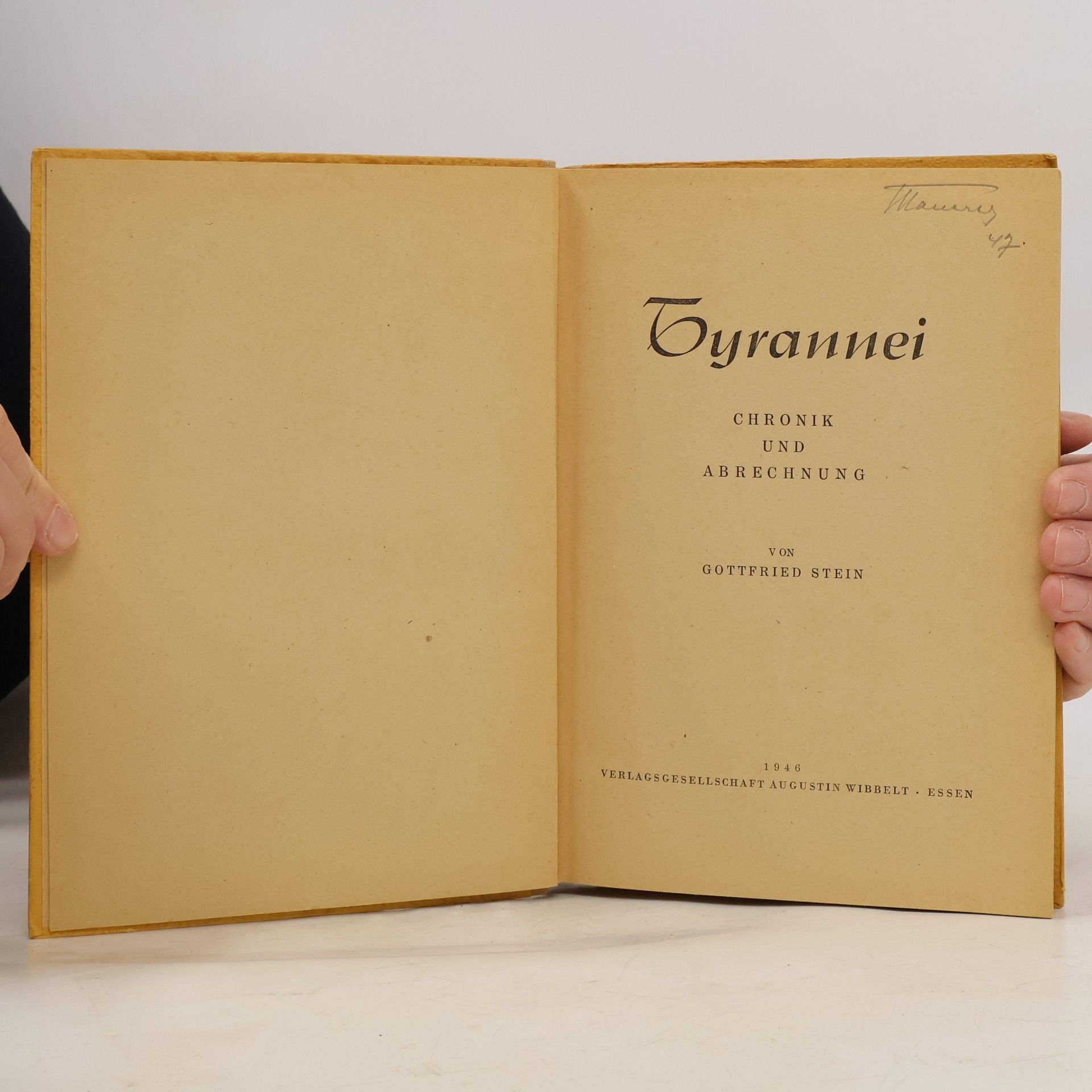 Gottfried Stein Tyrannei. Chronik und Abrechnung