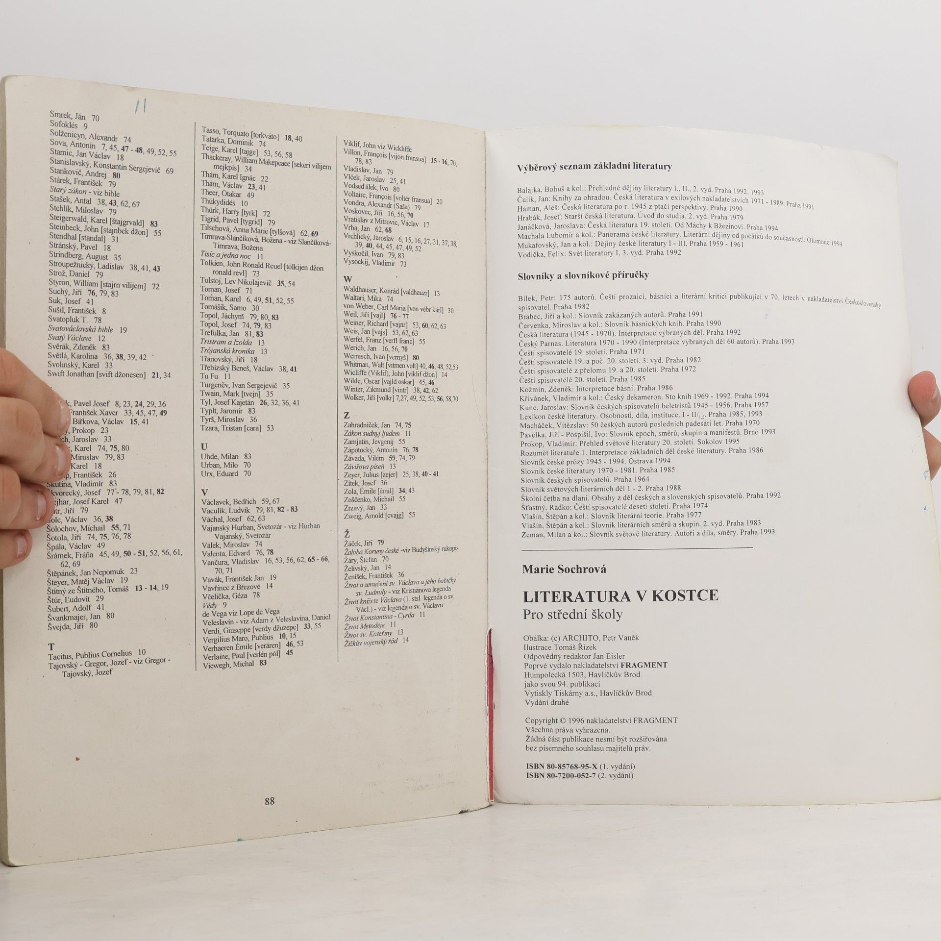 Tomáš Řízek Literatura v kostce