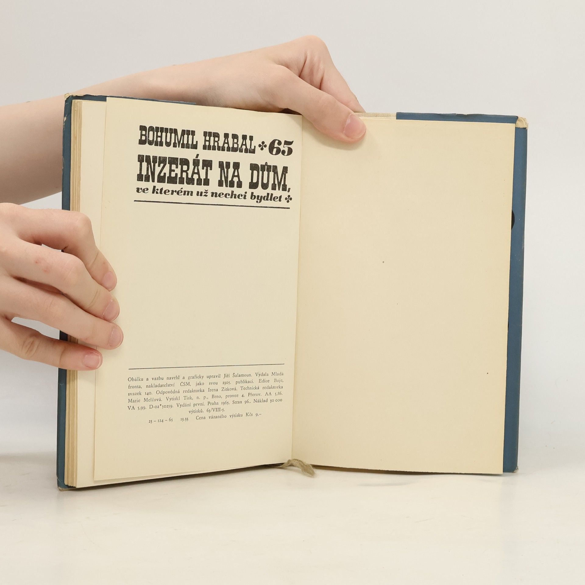 Bohumil Hrabal Inzerát na dům, ve kterém už nechci bydlet