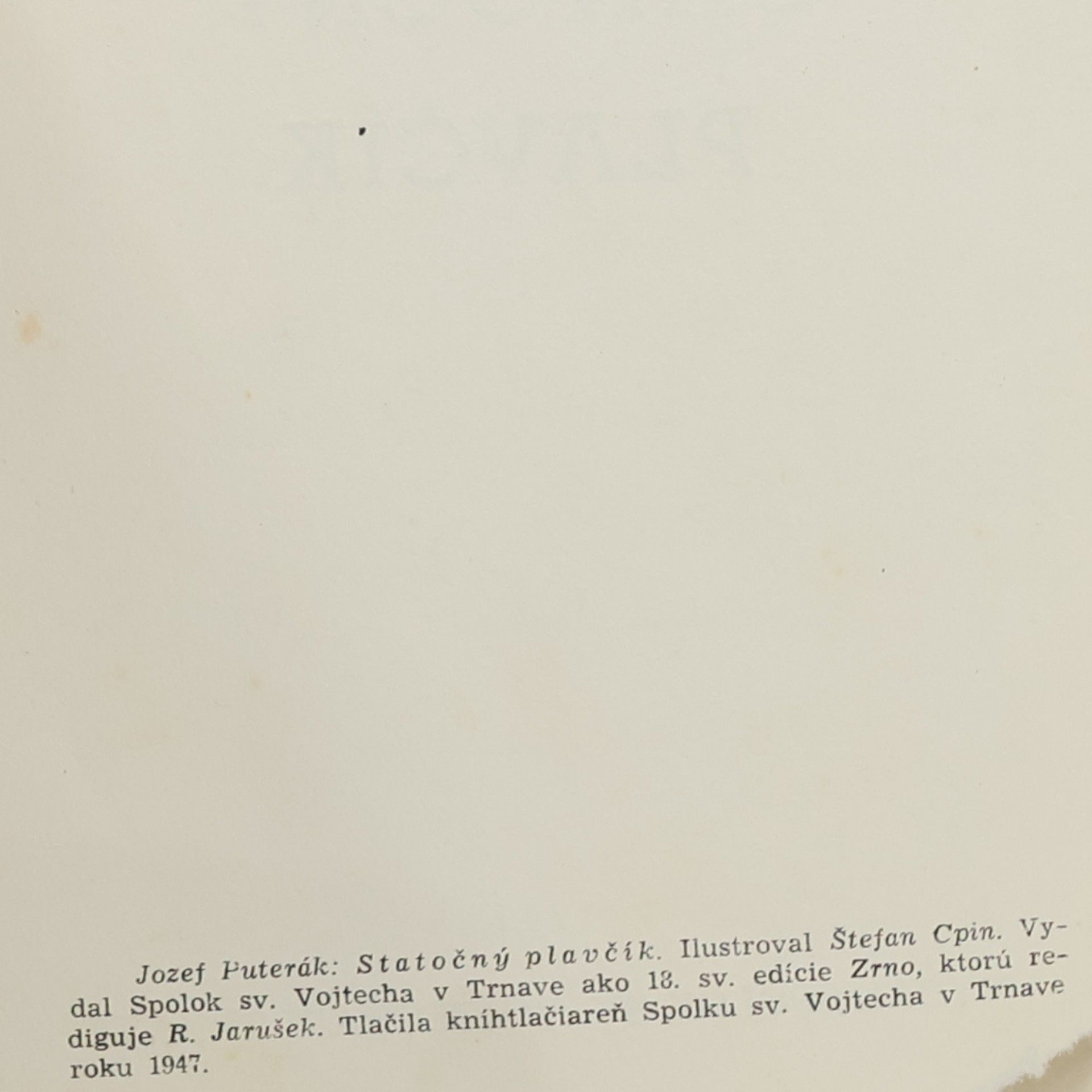 Jozef Puterák Statočný plavčík