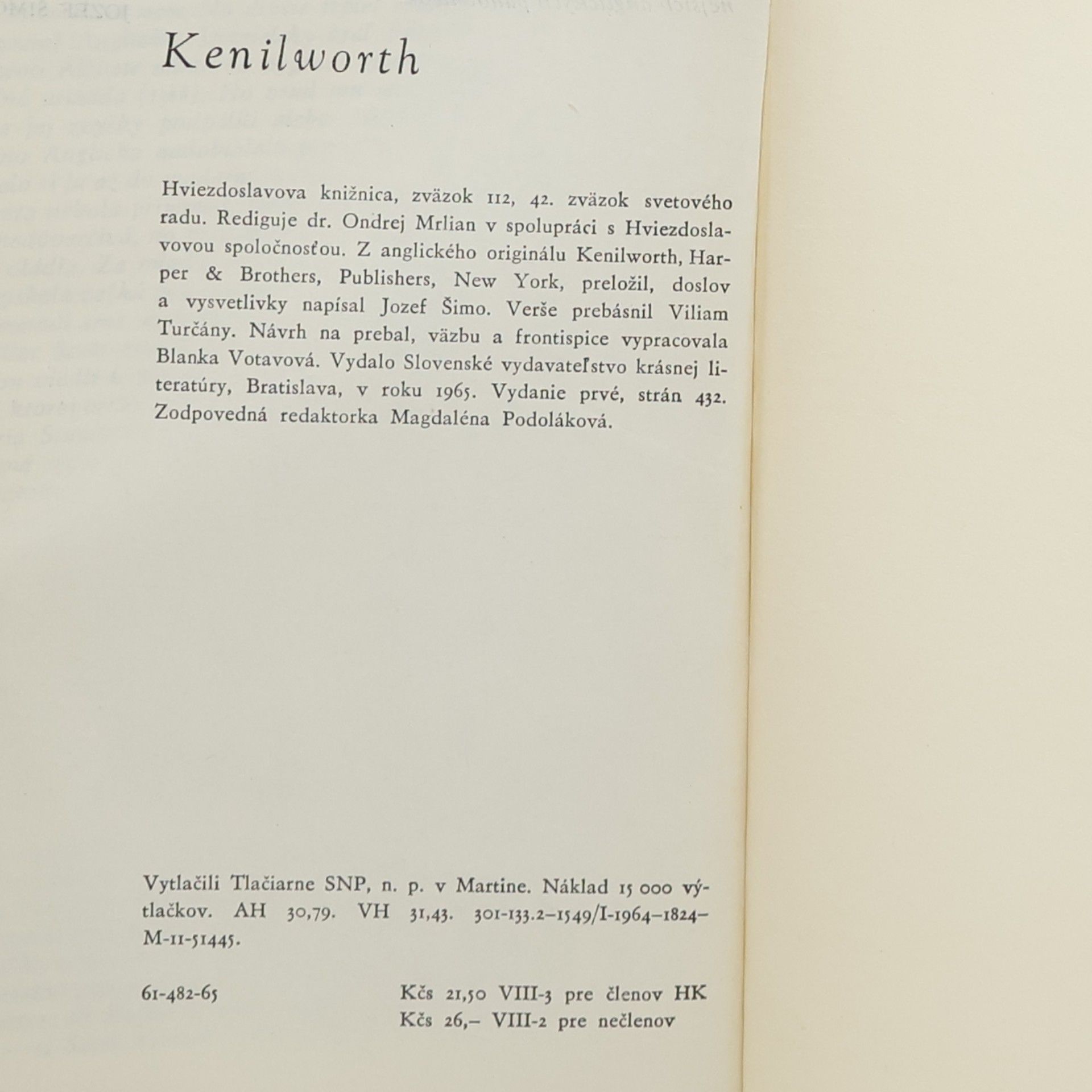 Walter Scott Kenilworth