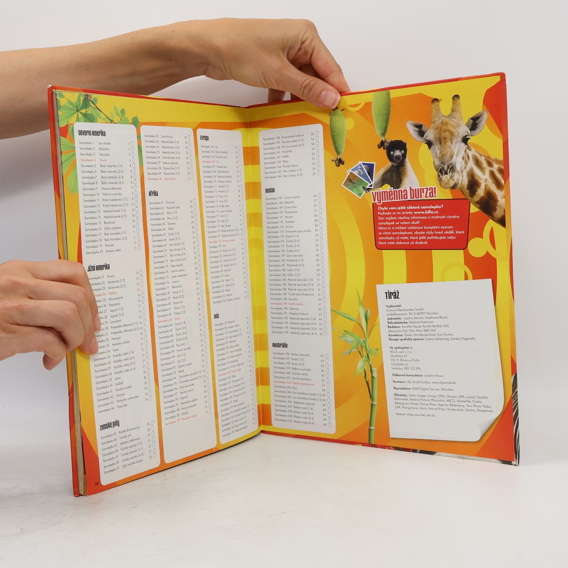 Various authors Kniha samolepek. Rekordy z říše zvířat