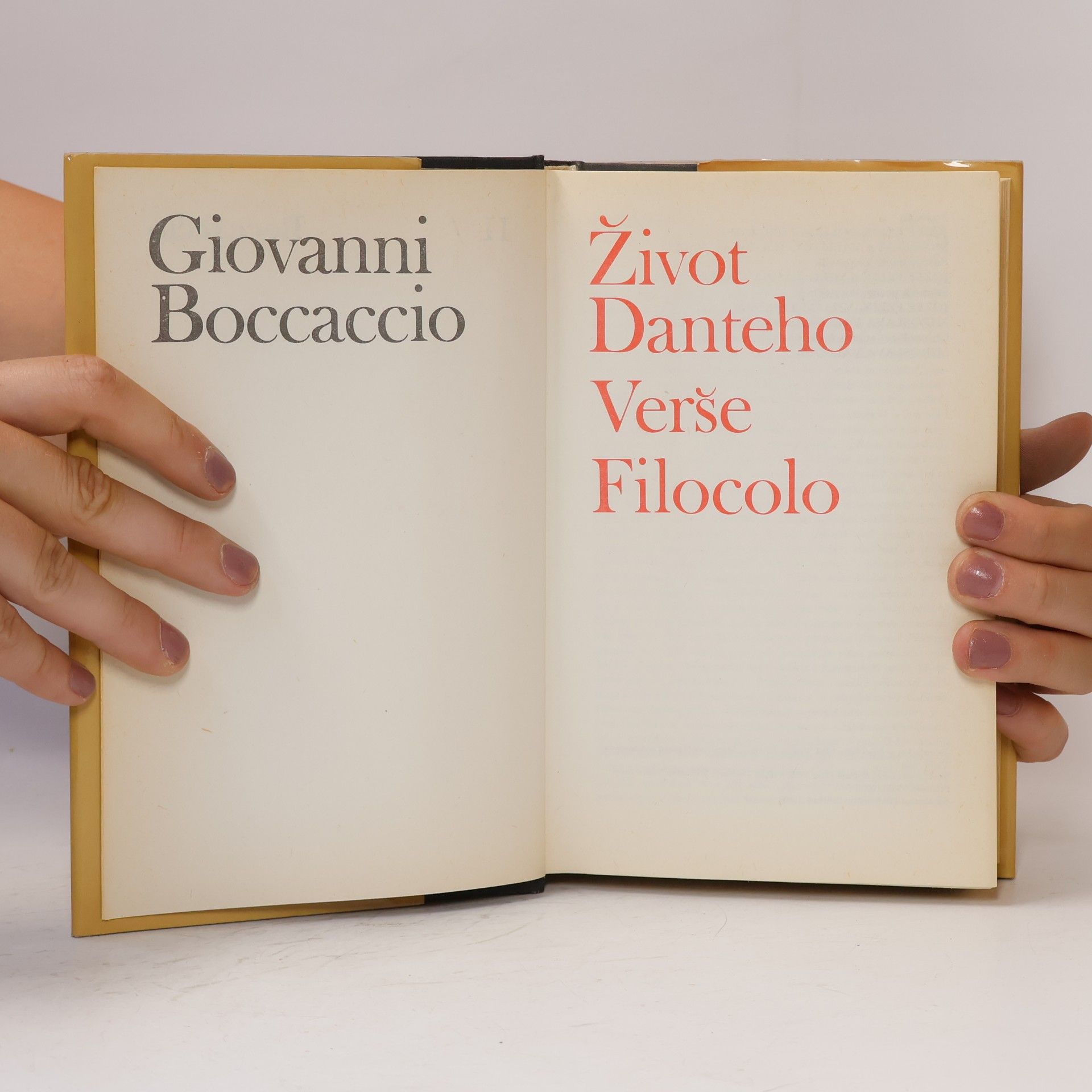 Giovanni Boccaccio Život Danteho. Verše. Filocolo