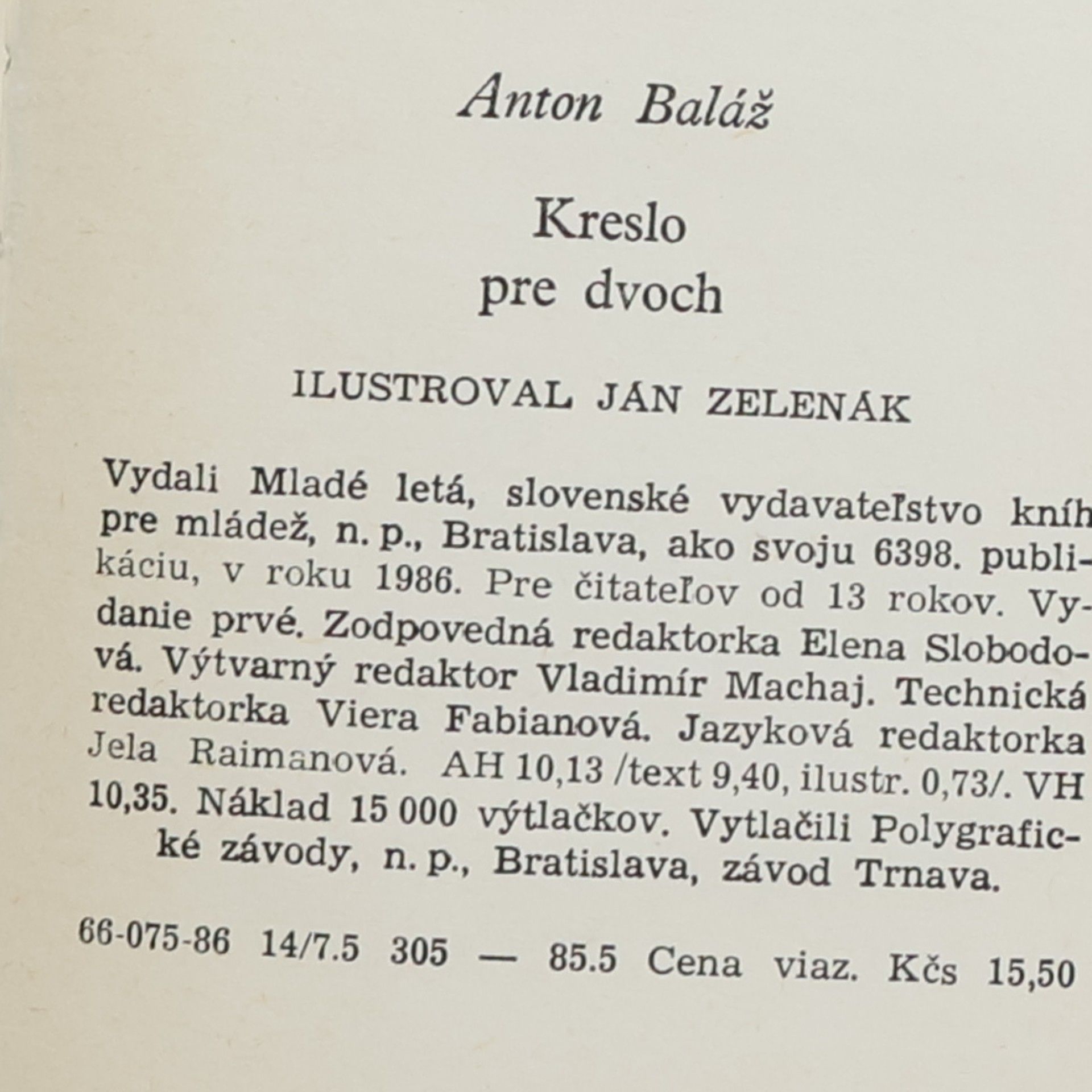 Anton Baláž Kreslo pre dvoch