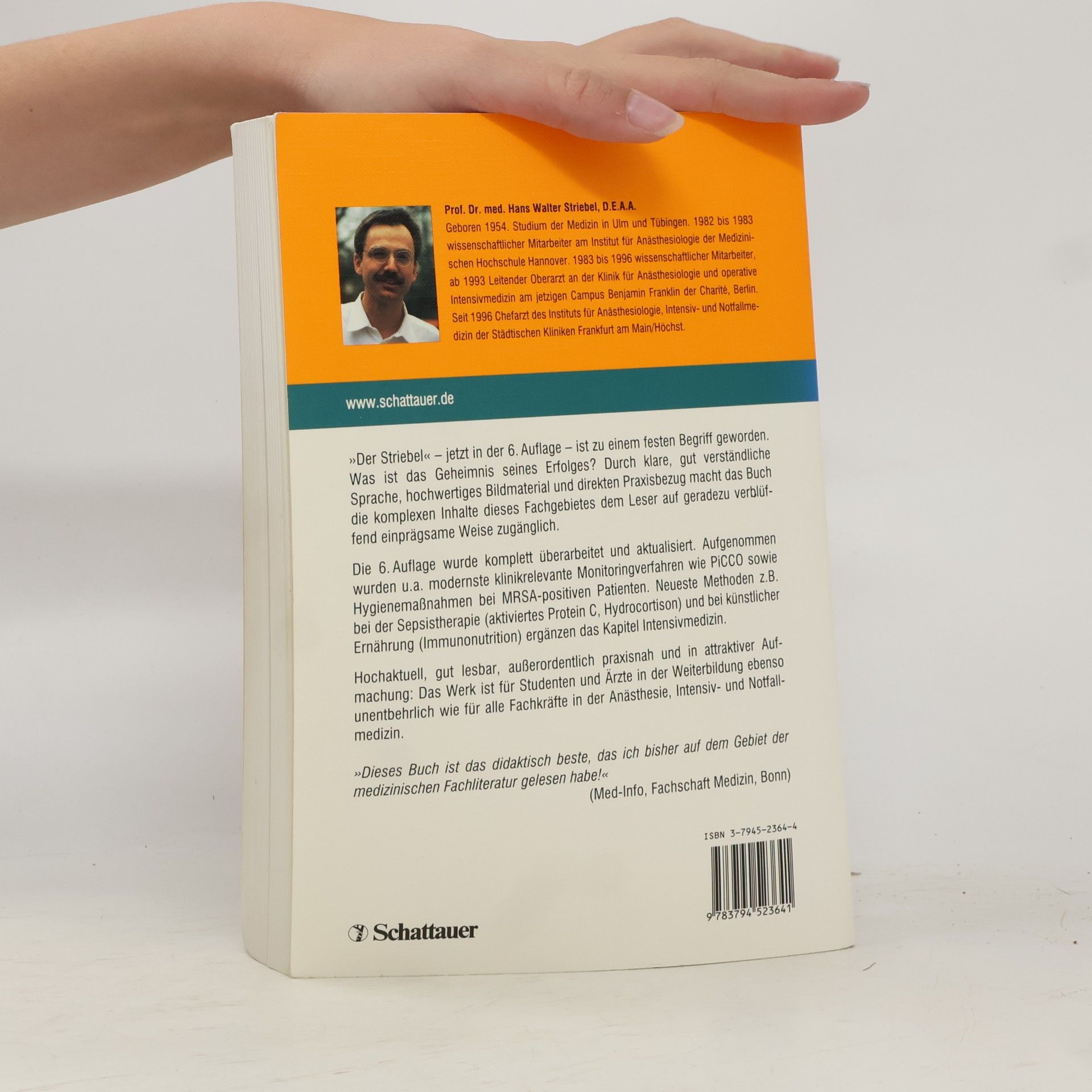 Hans Walter Striebel Anästhesie, Intensivmedizin, Notfallmedizin für Studium und Ausbildung - 6. Auflage