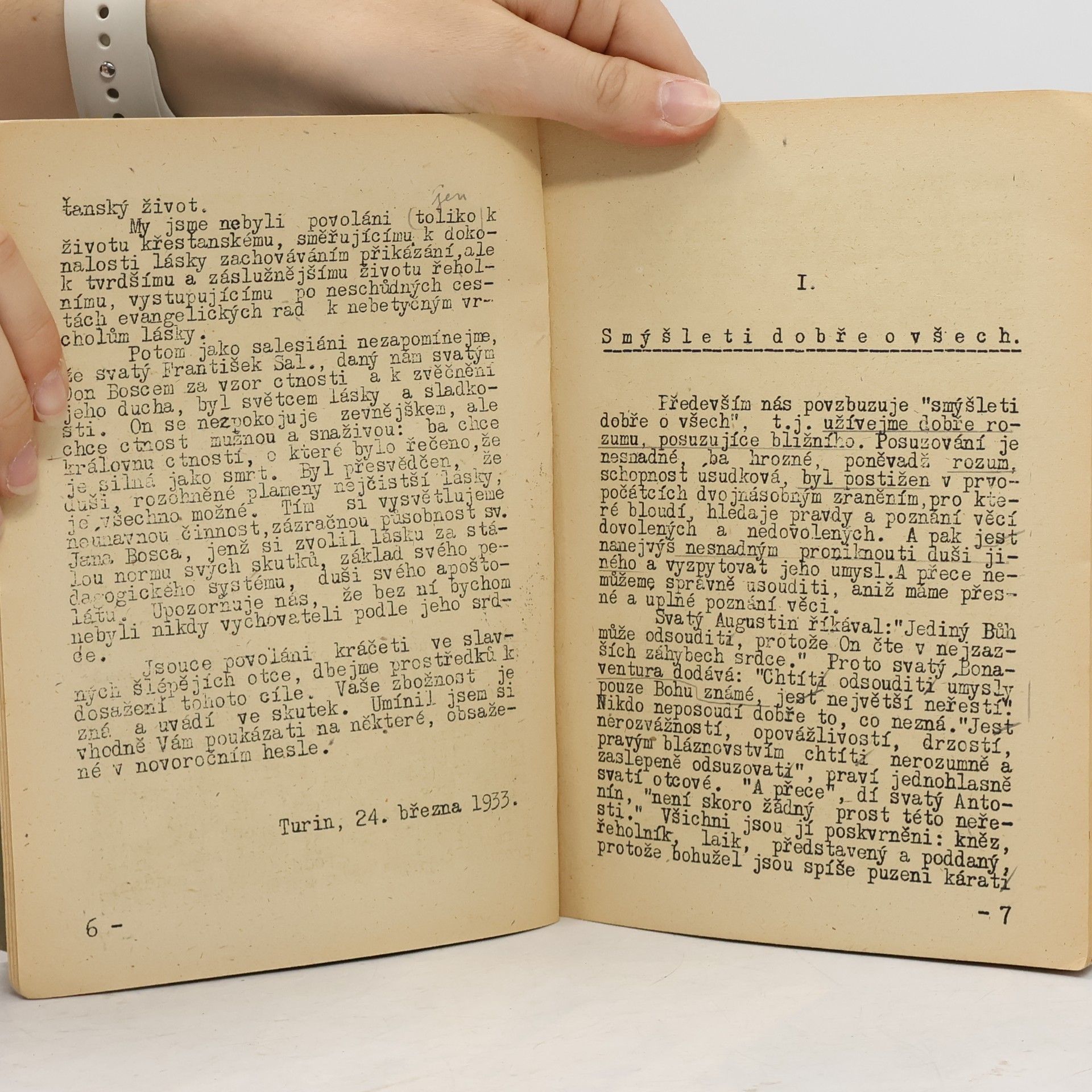 P. Petr Ricaldone Přídavek k novoročnímu heslu na rok 1933