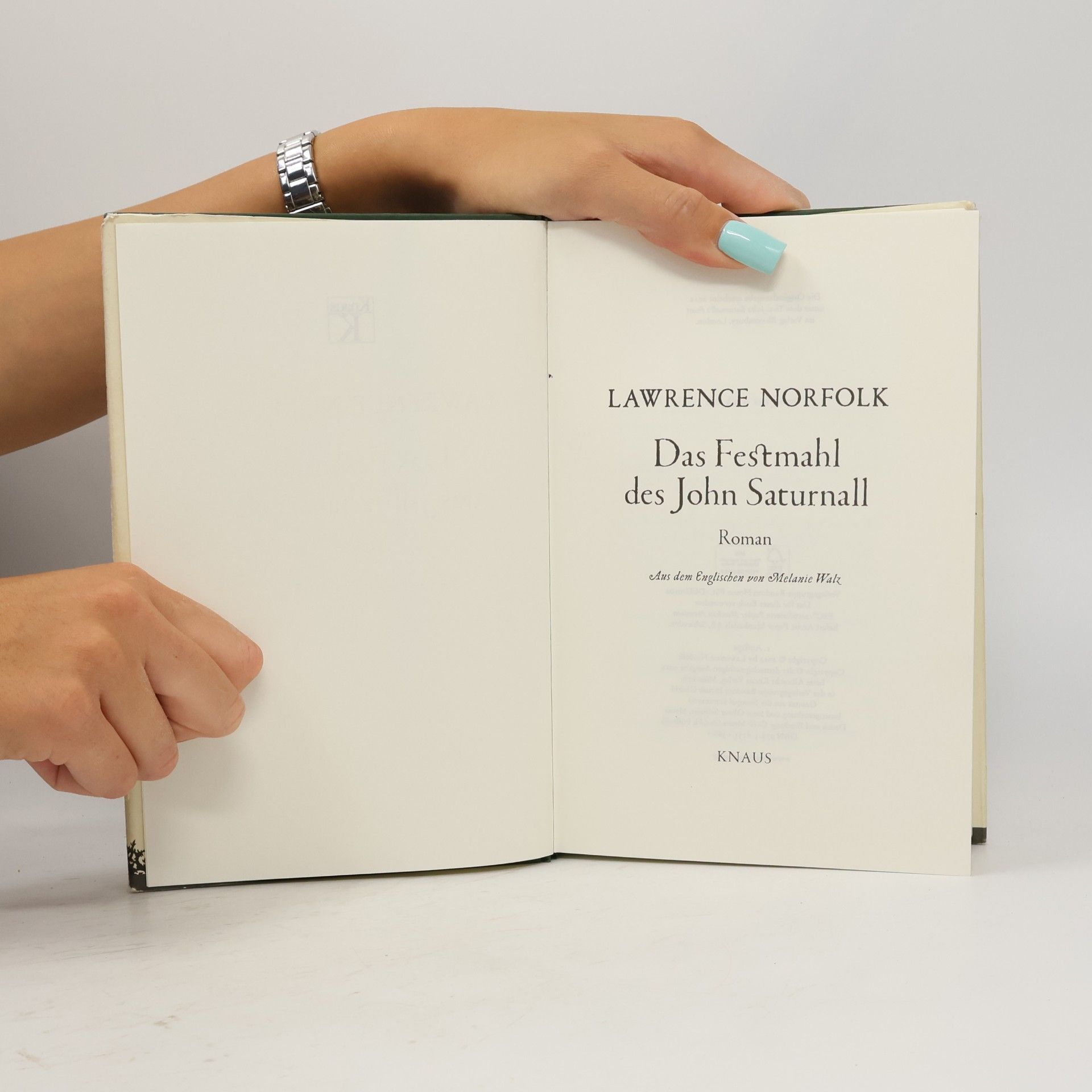 Lawrence Norfolk Das Festmahl des John Saturnall