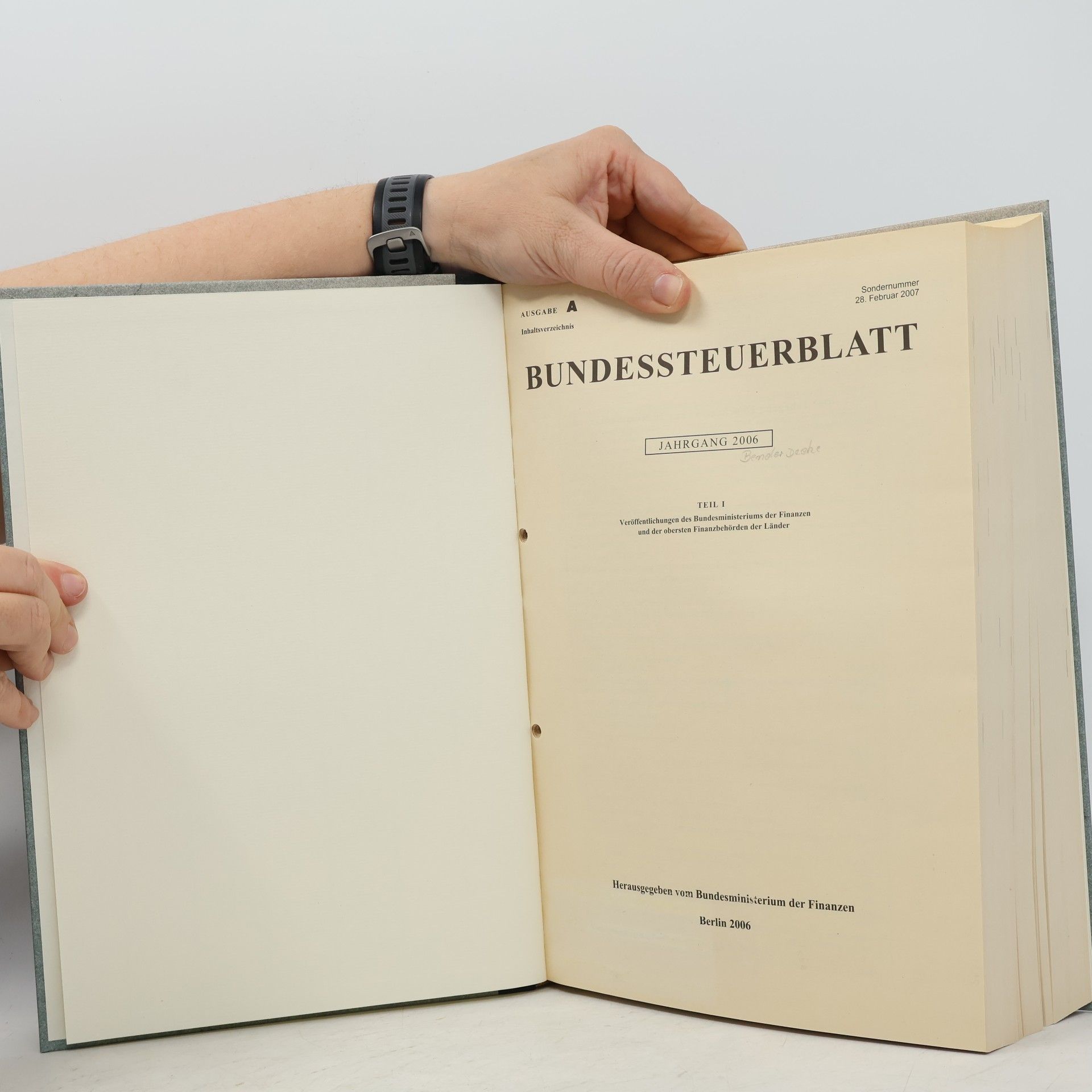 Autorenkollektiv Bundessteuerblatt. Ausgabe A, Teil I. Inhaltsverzeichnis