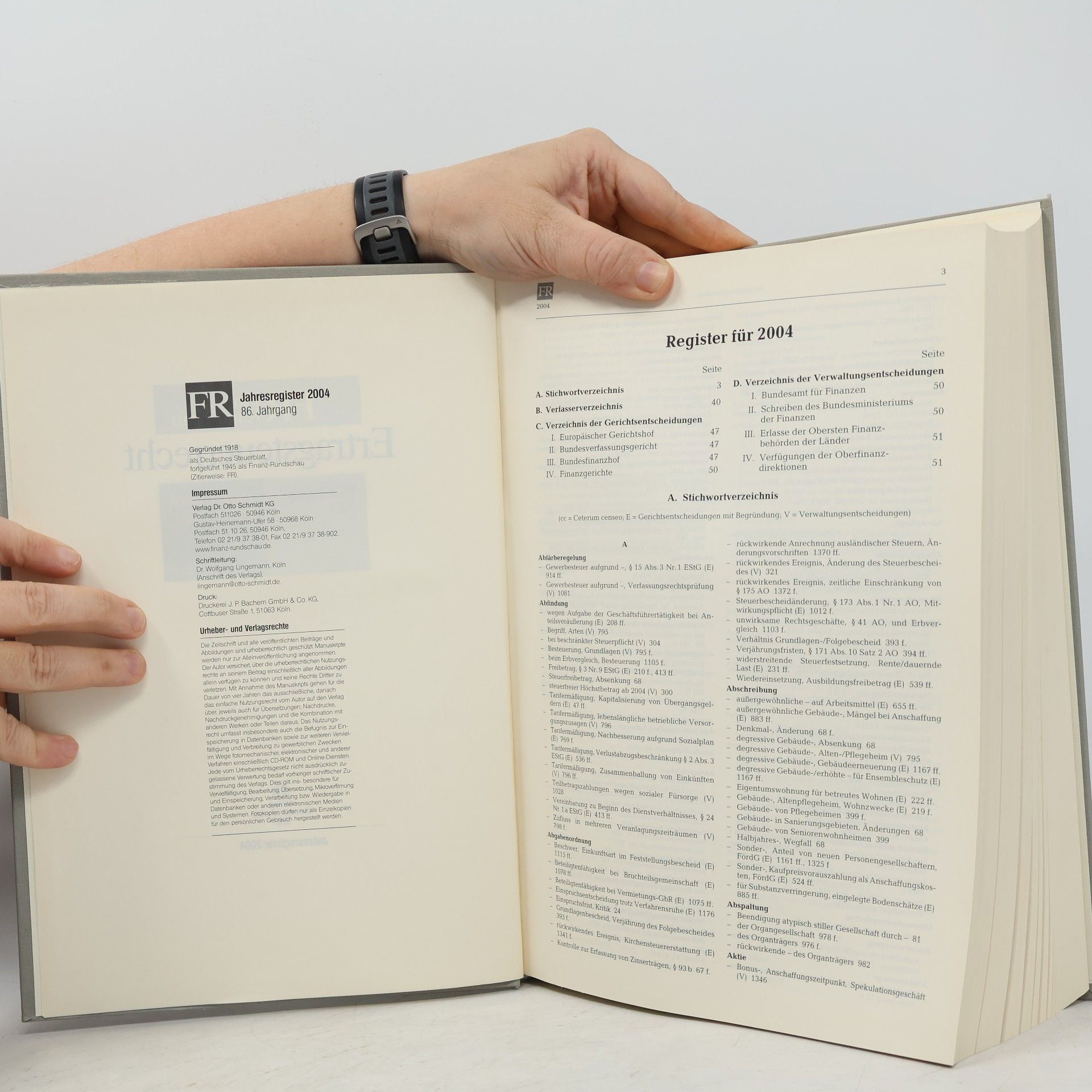 AA.VV. Finanz-Rundschau: Ertragsteuerrecht 2004