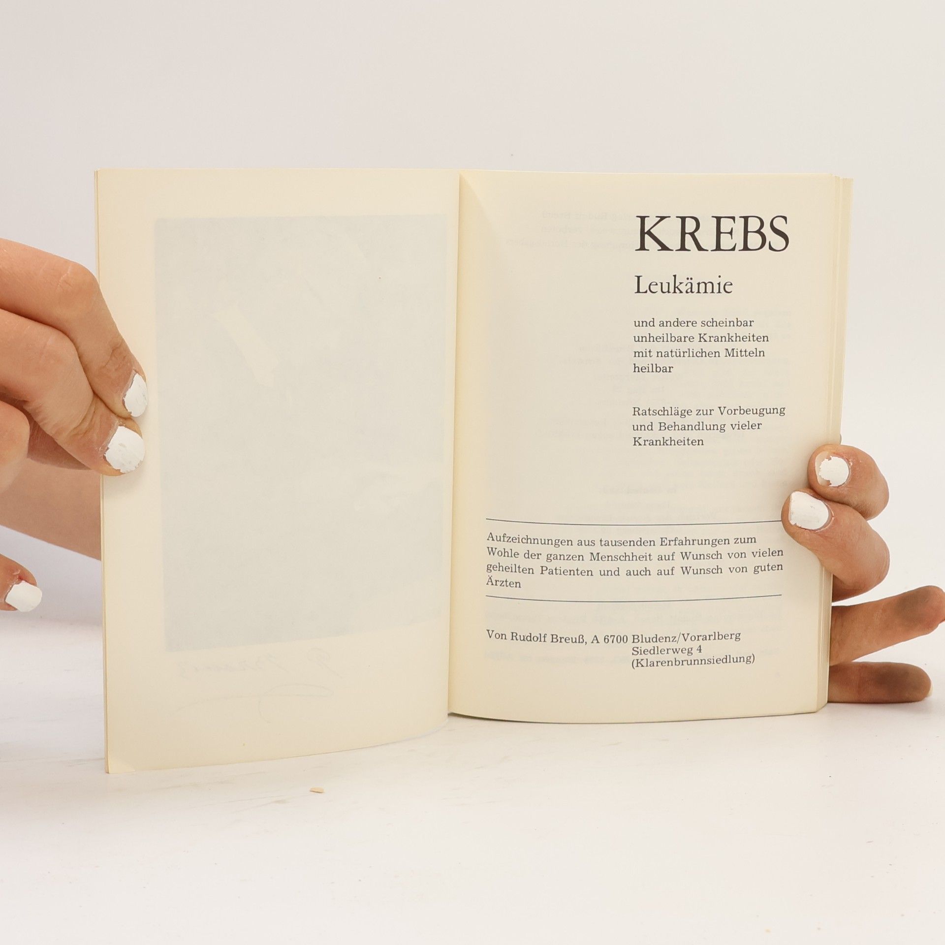 Rudolf Breuss Krebs Leukämie